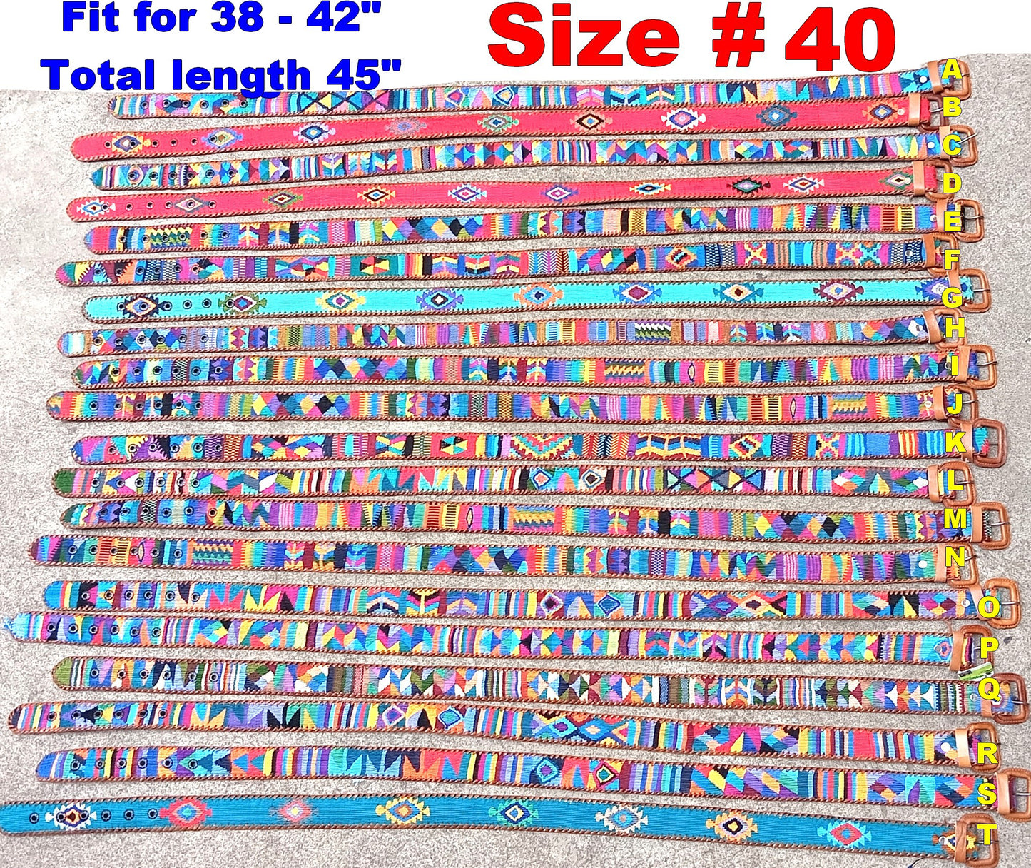 Lot of authentic Guatemalan HANDMADE BELT leather braided UNISEX belt