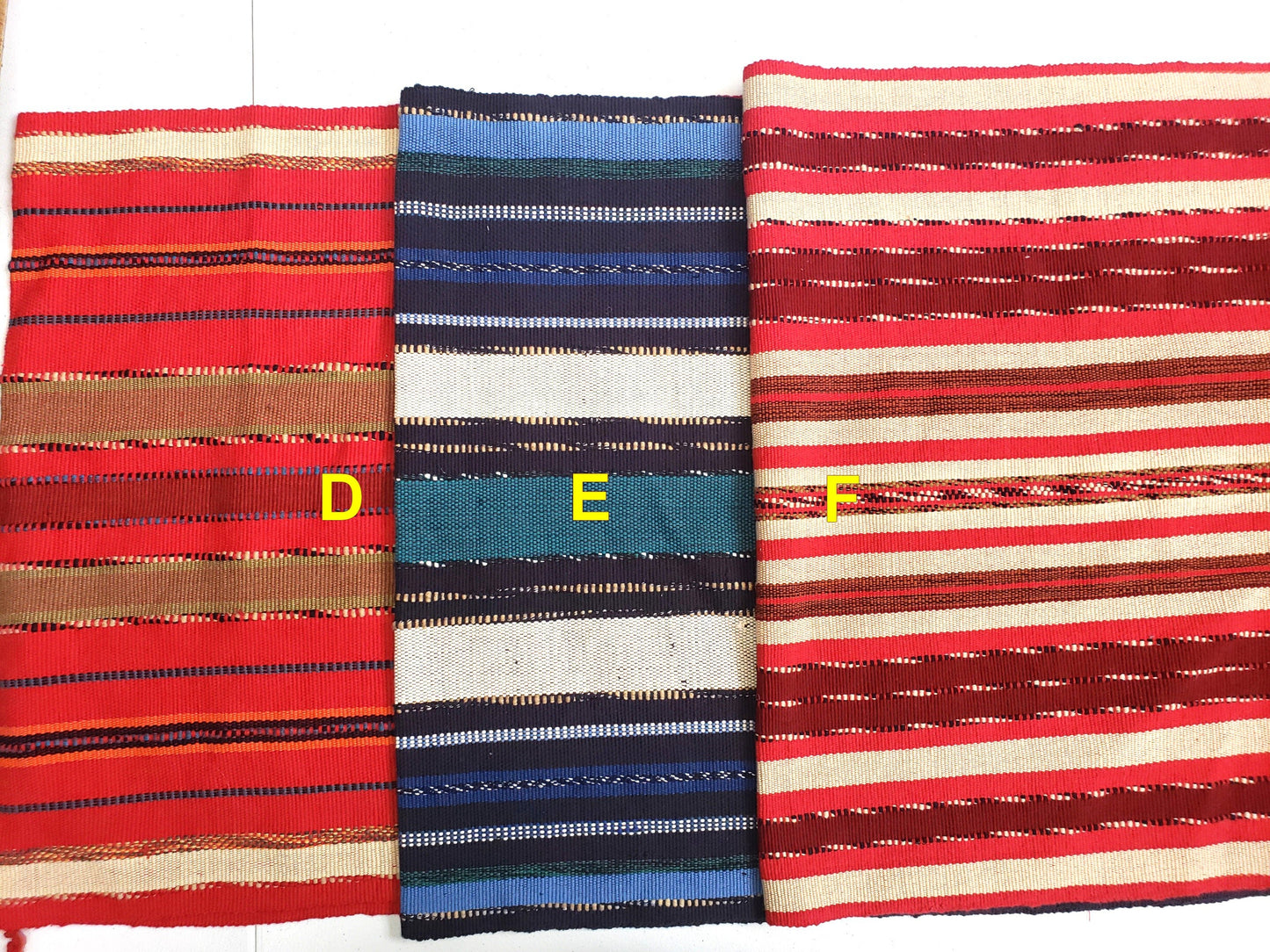 Cotton Guatemalan handmade weaved multicolor bed runner