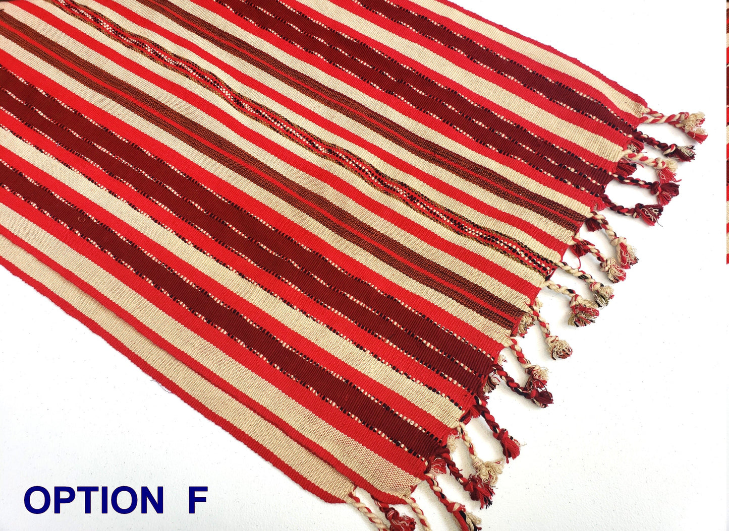 Cotton Guatemalan handmade weaved multicolor bed runner