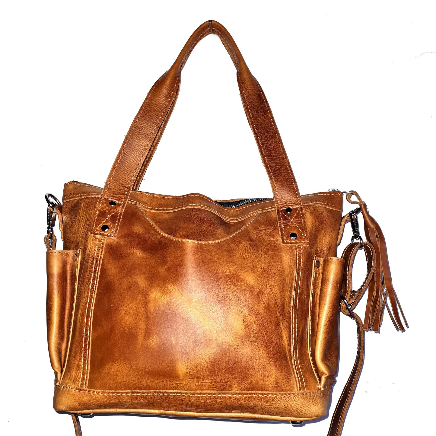 Tan Genuine LEATHER CONVERTIBLE BACKPACK Bag - Aesthetic Full Grain Leather Handles cross body And Handbags