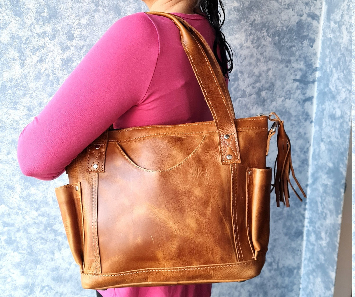 Tan Genuine LEATHER CONVERTIBLE BACKPACK Bag - Aesthetic Full Grain Leather Handles cross body And Handbags