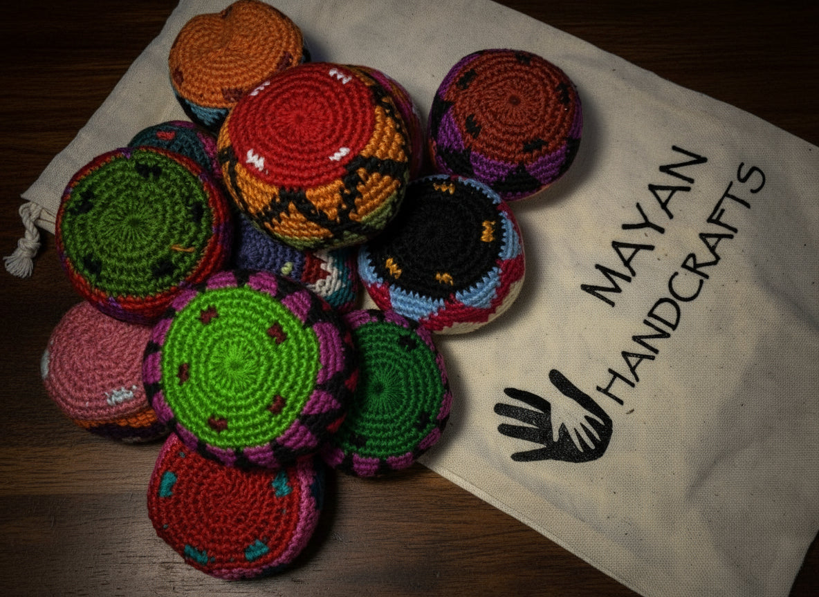 Guatemala Stress Relief Crocheted Cotton Hacky SACKS JUGGLING BALLS Available In Multiple Options - Mayan Fair Trade