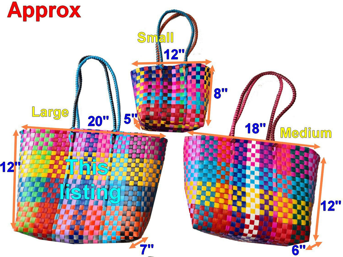 Woven Guatemalan Plastic market Bag - Recycled plastic - Mayan Fair Trade