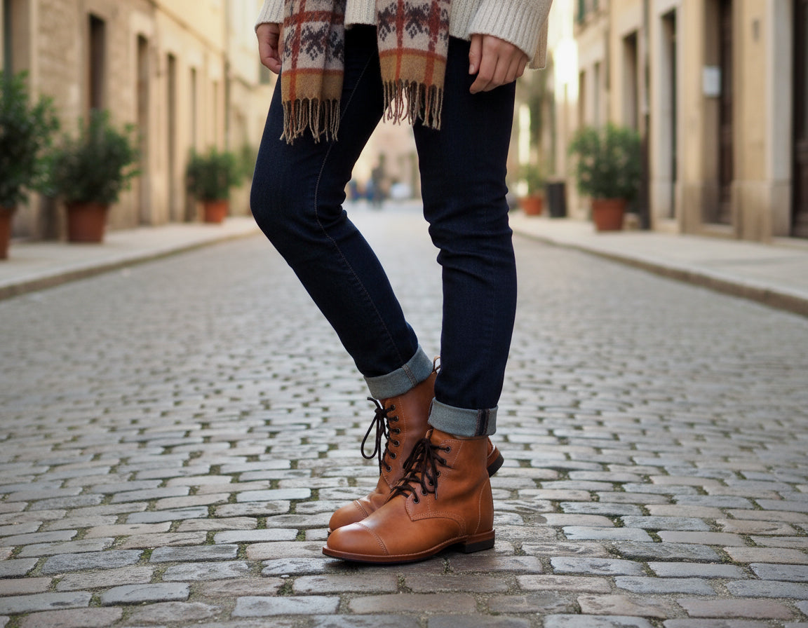 Handmade Guatemalan authentic leather Lace Up boots customizable - Mayan Fair Trade