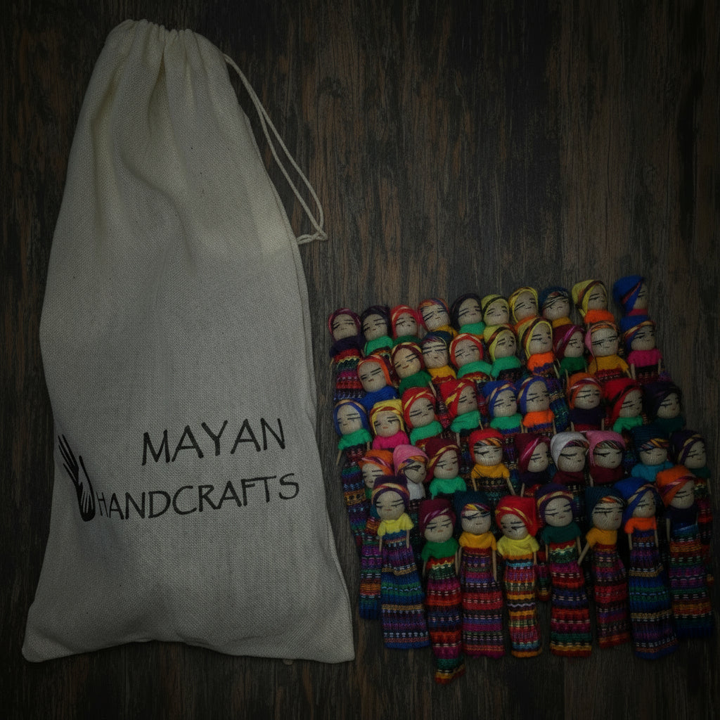 Guatemalan Artisans Three Inches WORRY DOLLS Available In Multiple Options - Woven Fabric Clothing Traditional Dolls - Mayan Fair Trade