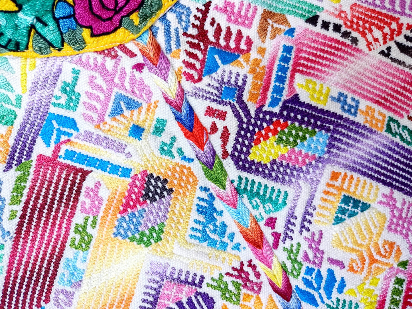 Vintage Cotton Unique Handmade weaved -San Martin Chile Verde Quetzaltenango XELA- huipil