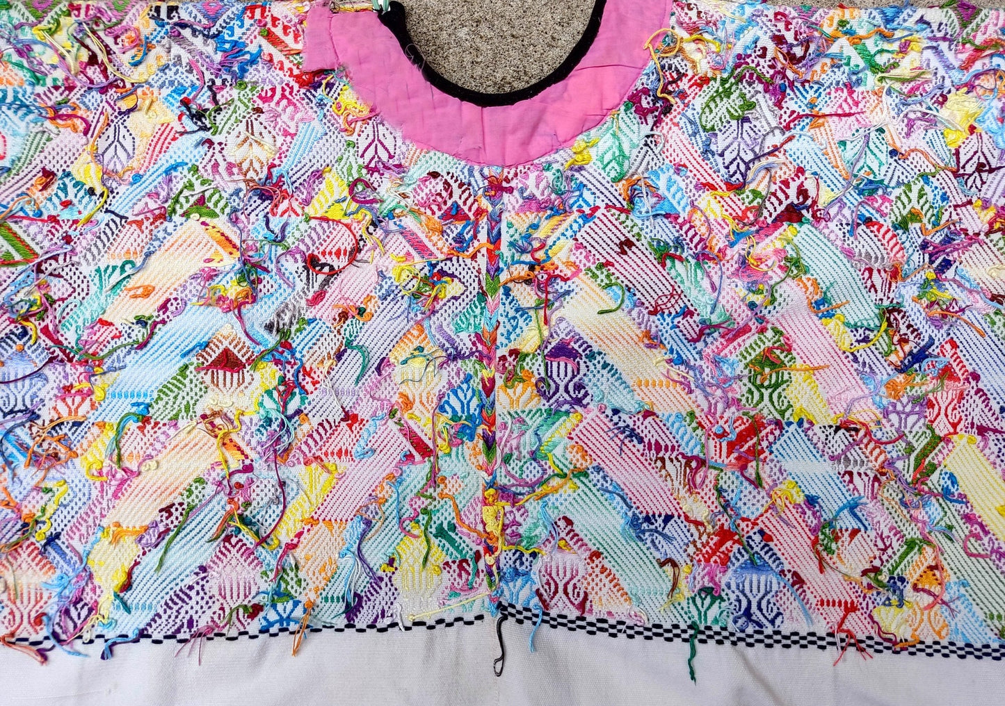 Vintage Cotton Unique Handmade weaved -San Martin Chile Verde Quetzaltenango XELA- huipil