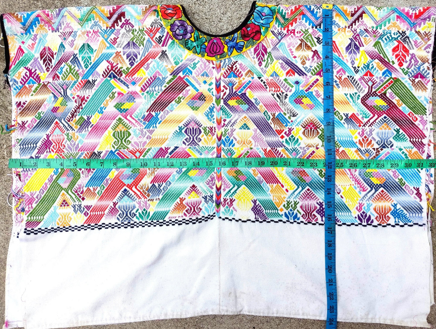 Vintage Cotton Unique Handmade weaved -San Martin Chile Verde Quetzaltenango XELA- huipil