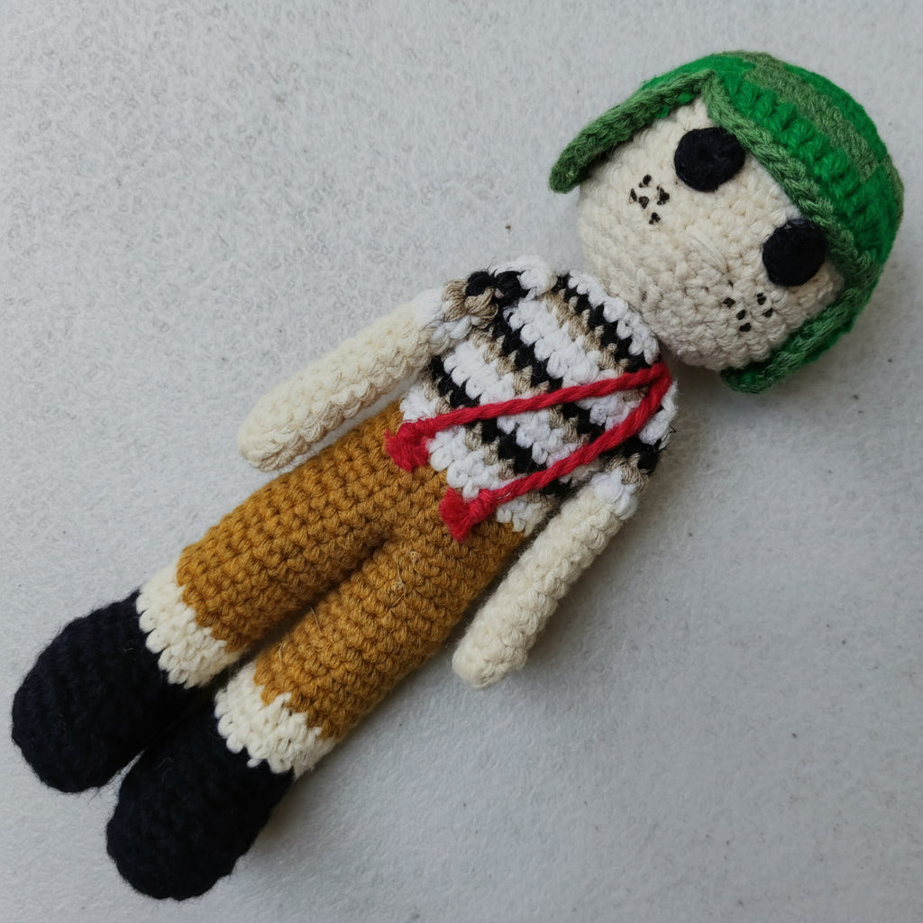 Guatemala Crocheted Cotton Hacky Sacks Set of El CHAVO and La CHILINDRINA - Mayan Fair Trade