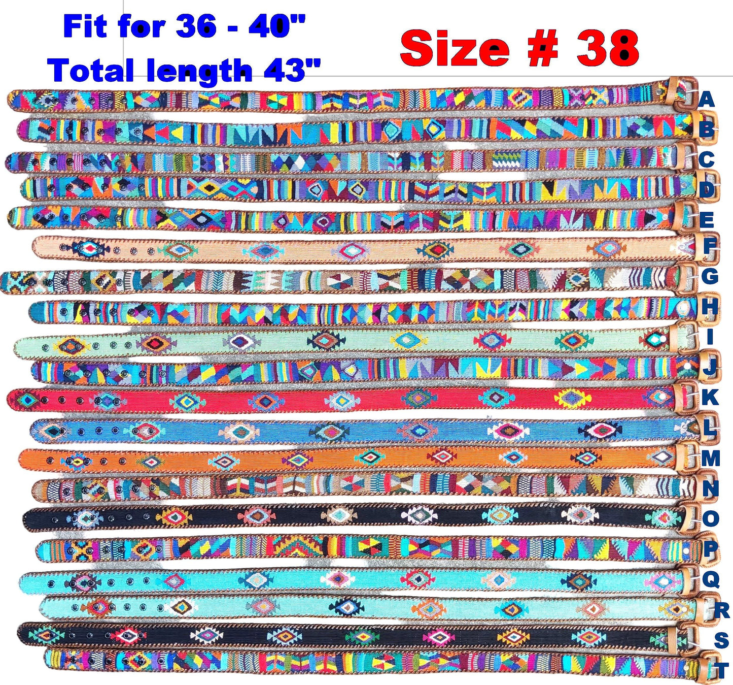 Lot of authentic Guatemalan HANDMADE BELT leather braided UNISEX belt