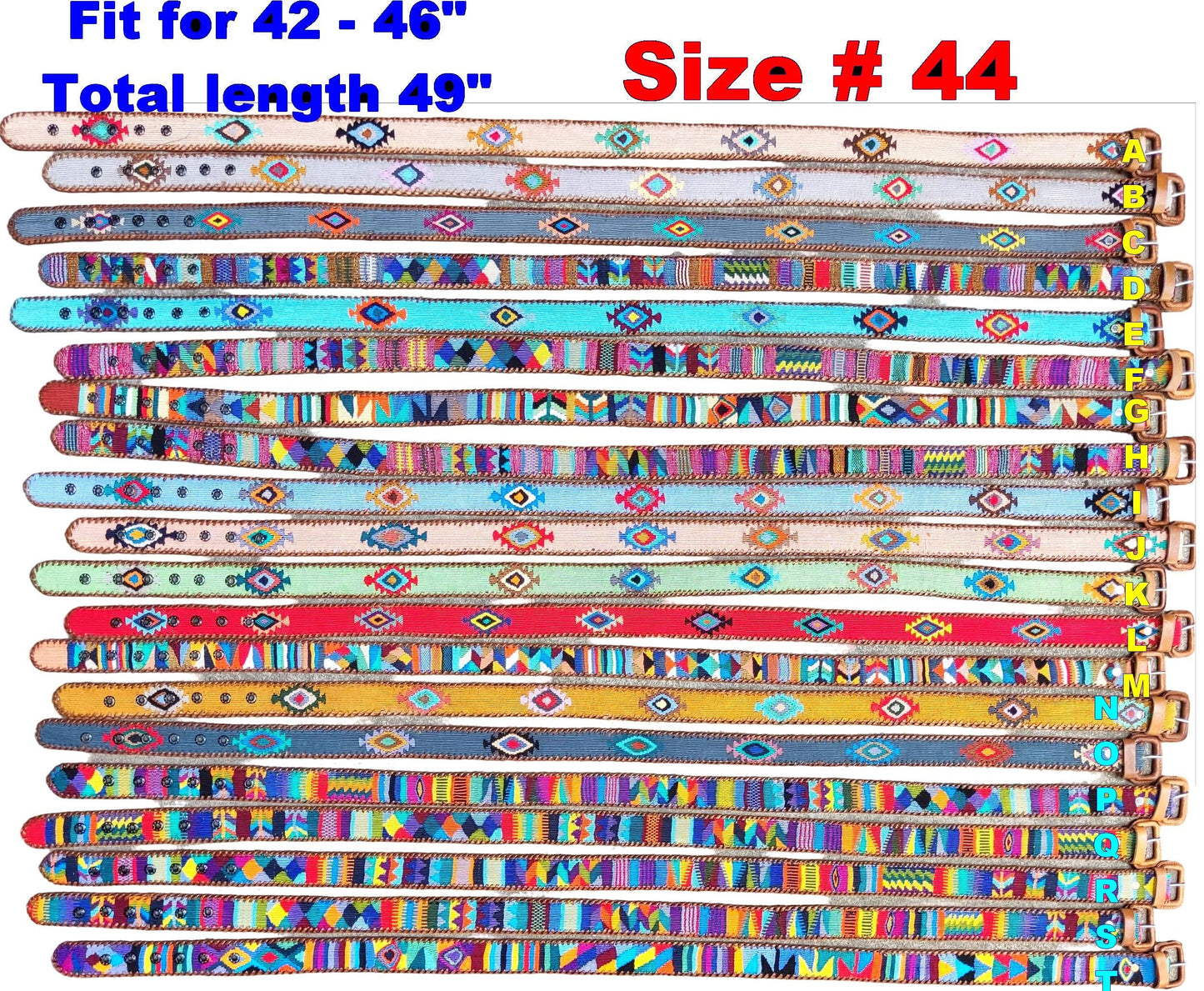 Lot of authentic Guatemalan HANDMADE BELT leather braided UNISEX belt