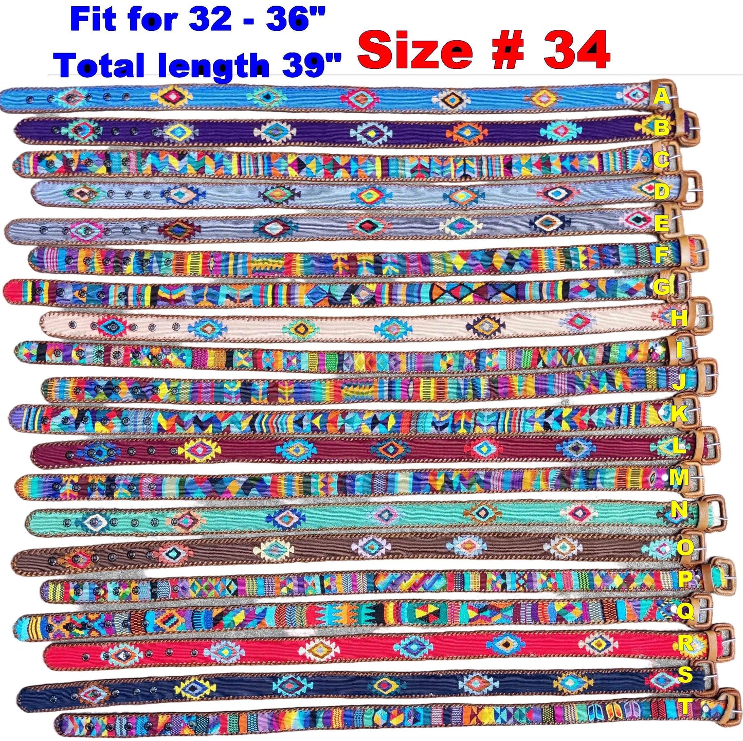 Lot of authentic Guatemalan HANDMADE BELT leather braided UNISEX belt