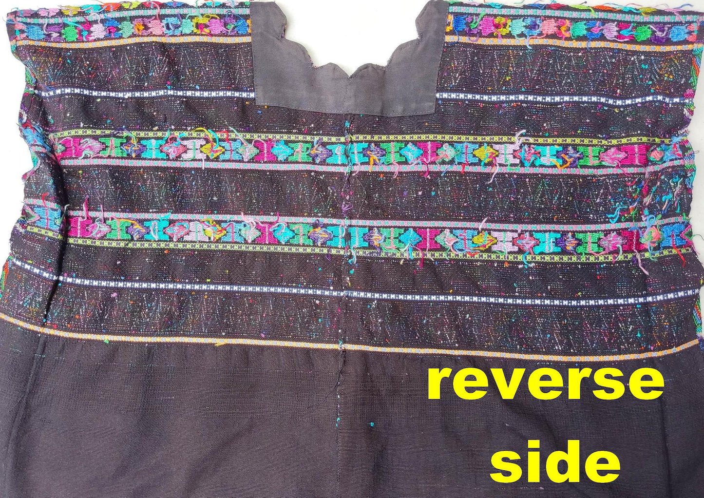 Cotton Unique Black Handmade WEAVED -San MARTIN JILOTEPEQUE- Huipil