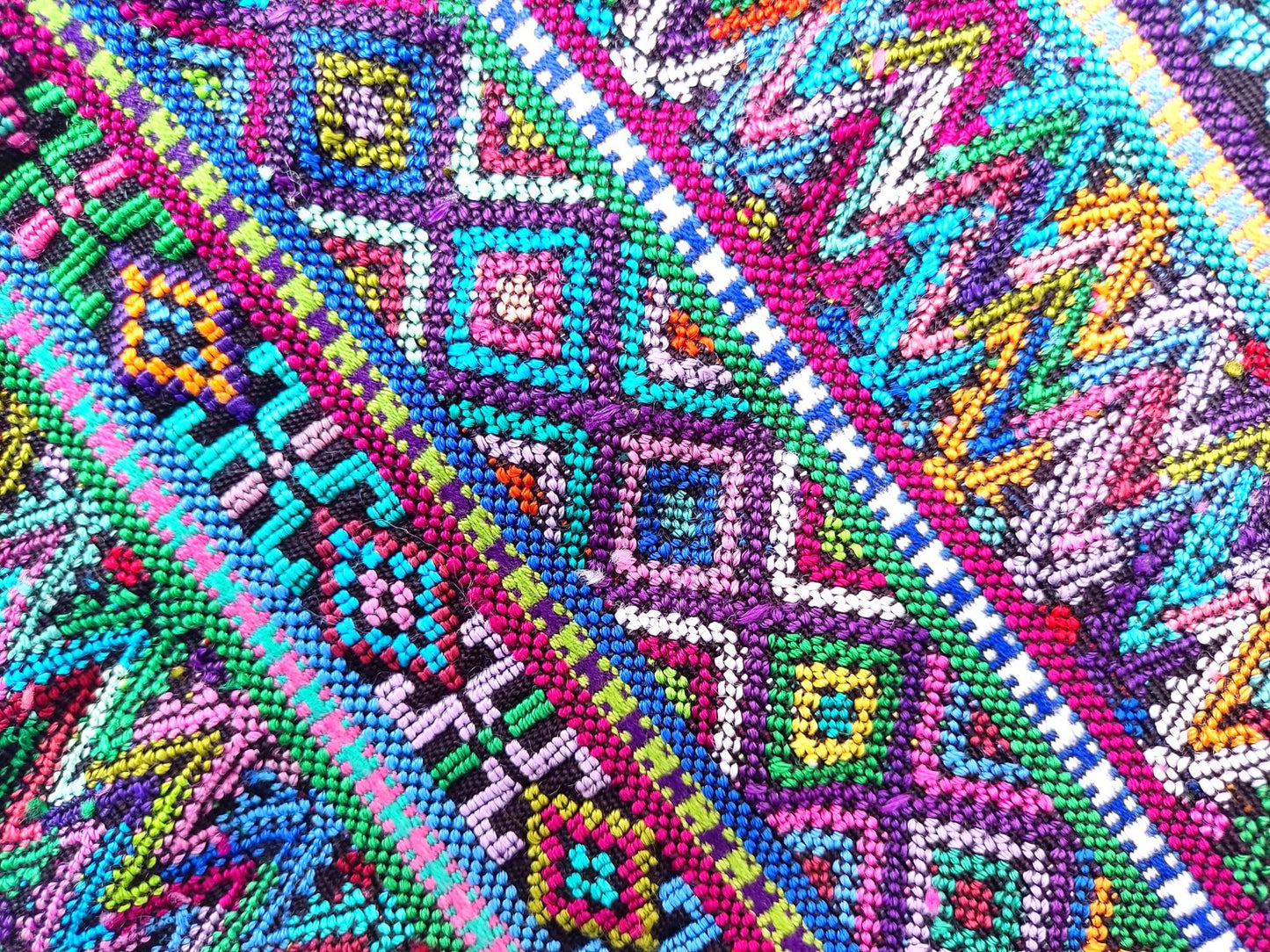 Cotton Unique Black Handmade WEAVED -San MARTIN JILOTEPEQUE- Huipil