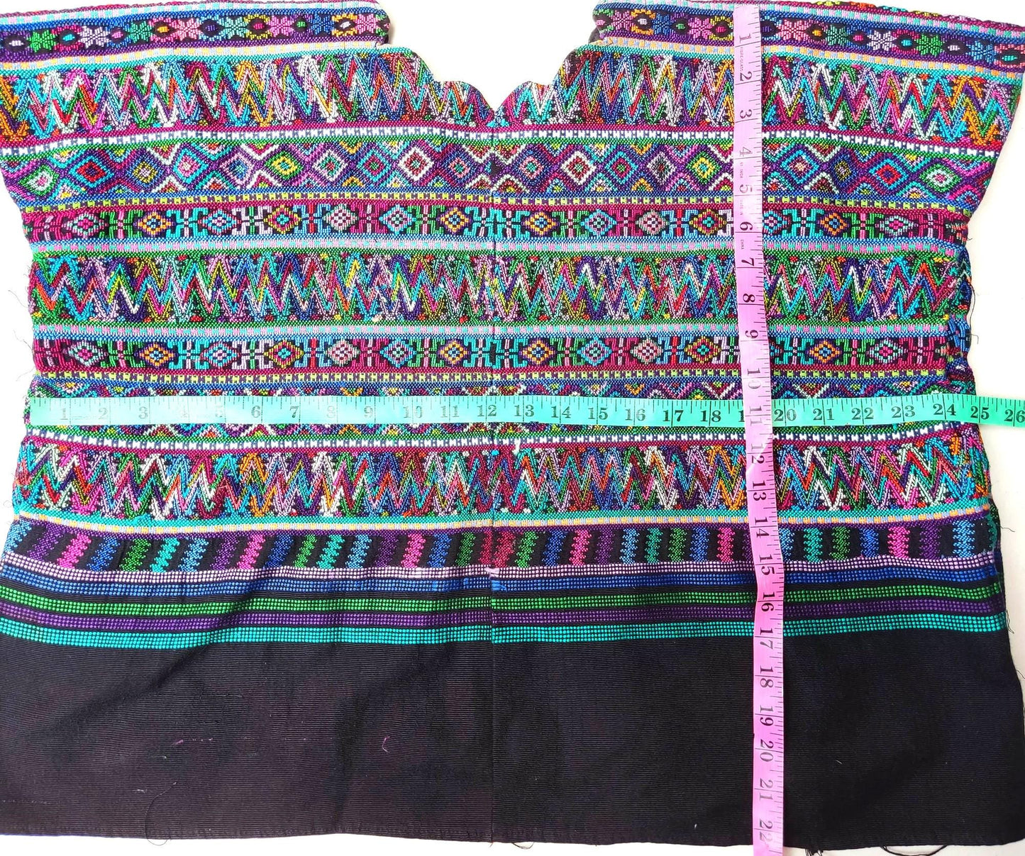 Cotton Unique Black Handmade WEAVED -San MARTIN JILOTEPEQUE- Huipil