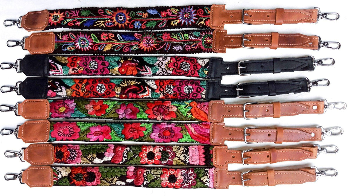 Guatemalan handmade embroidered backpack pair straps