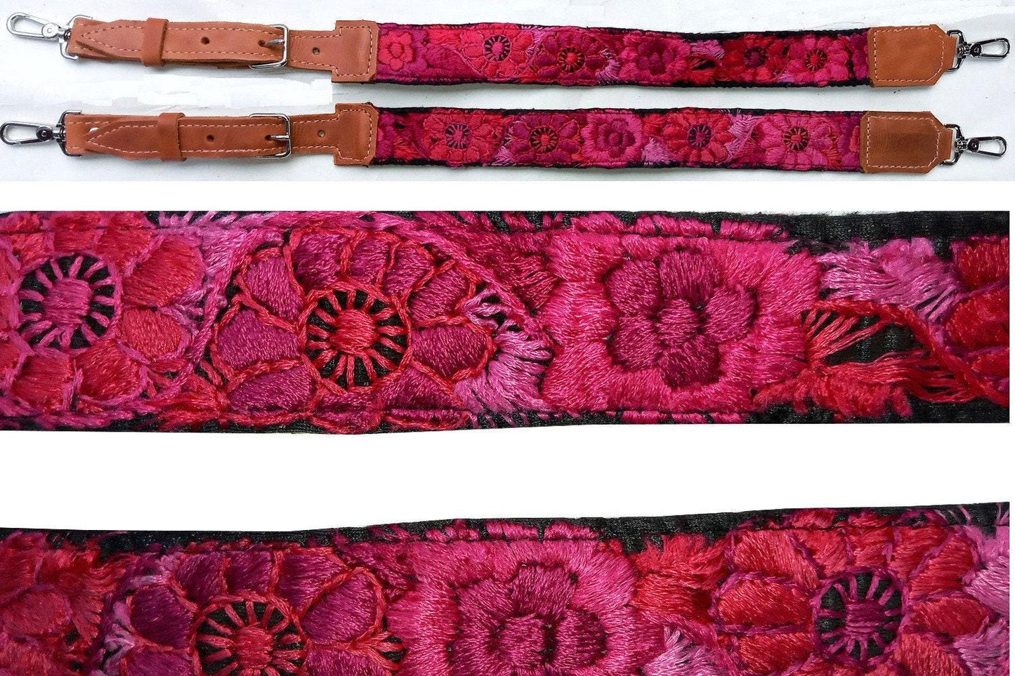 Guatemalan handmade embroidered backpack pair straps