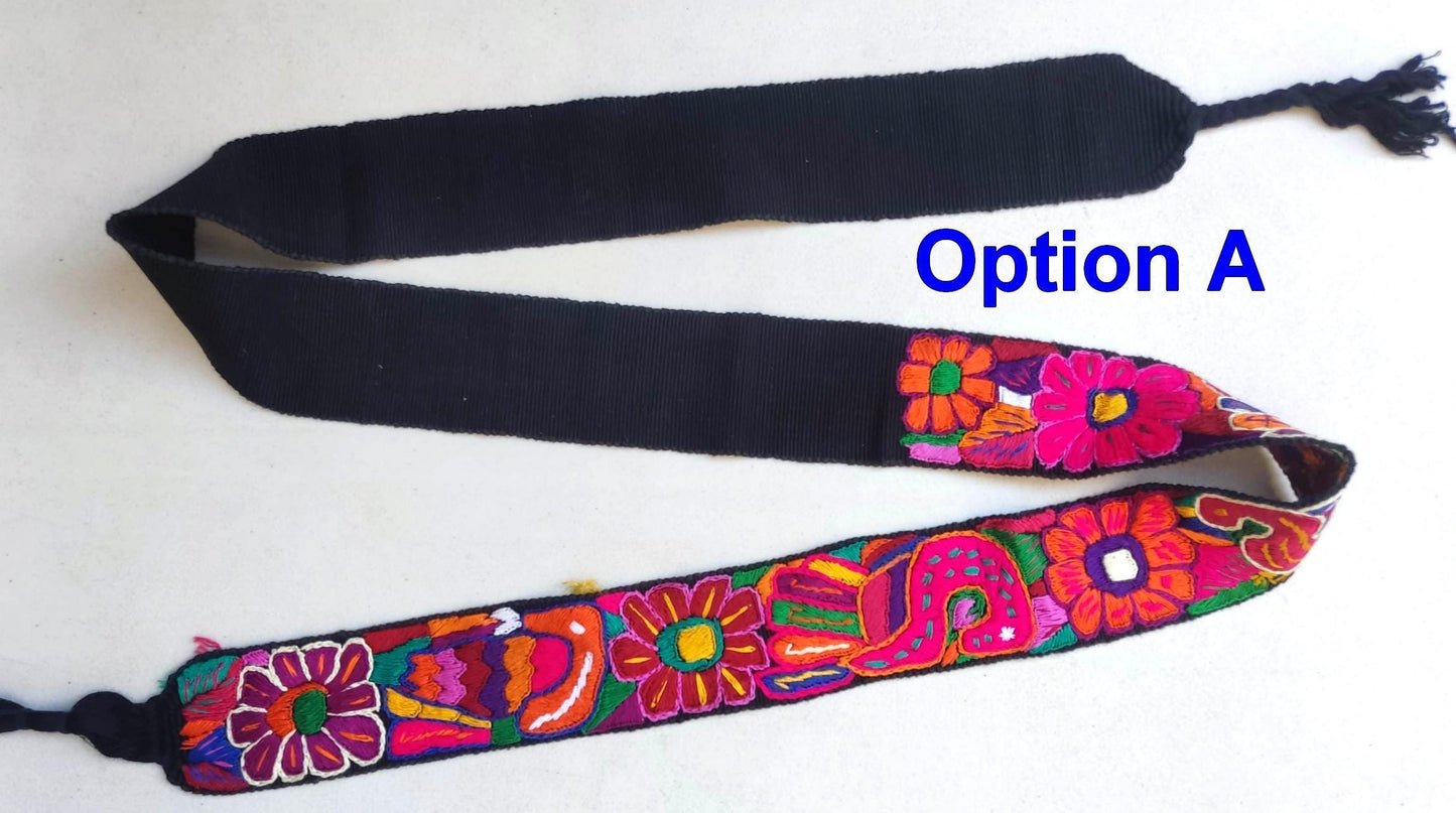 Vintage Guatemalan fajas -handmade embroidered belts-