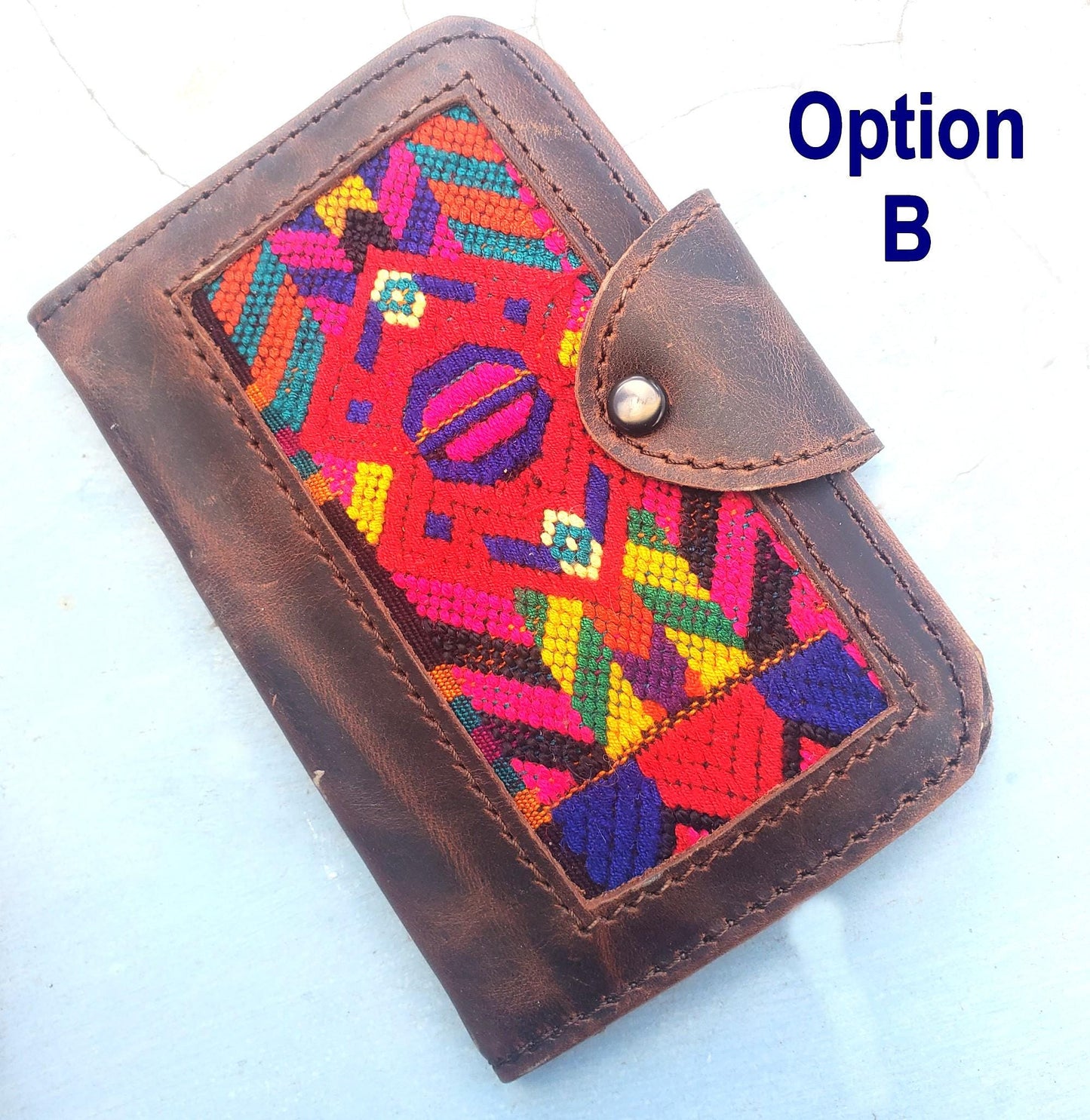 Guatemalan Leather Huipil PASSPORT Case Holder