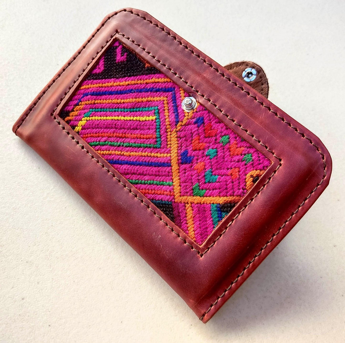 Guatemalan Leather Huipil PASSPORT Case Holder
