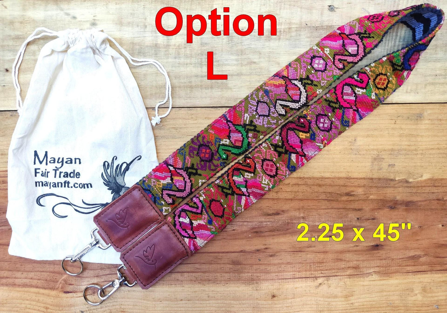 Guatemalan Handmade EMBROIDERED Leather CAMERA / BAG strap
