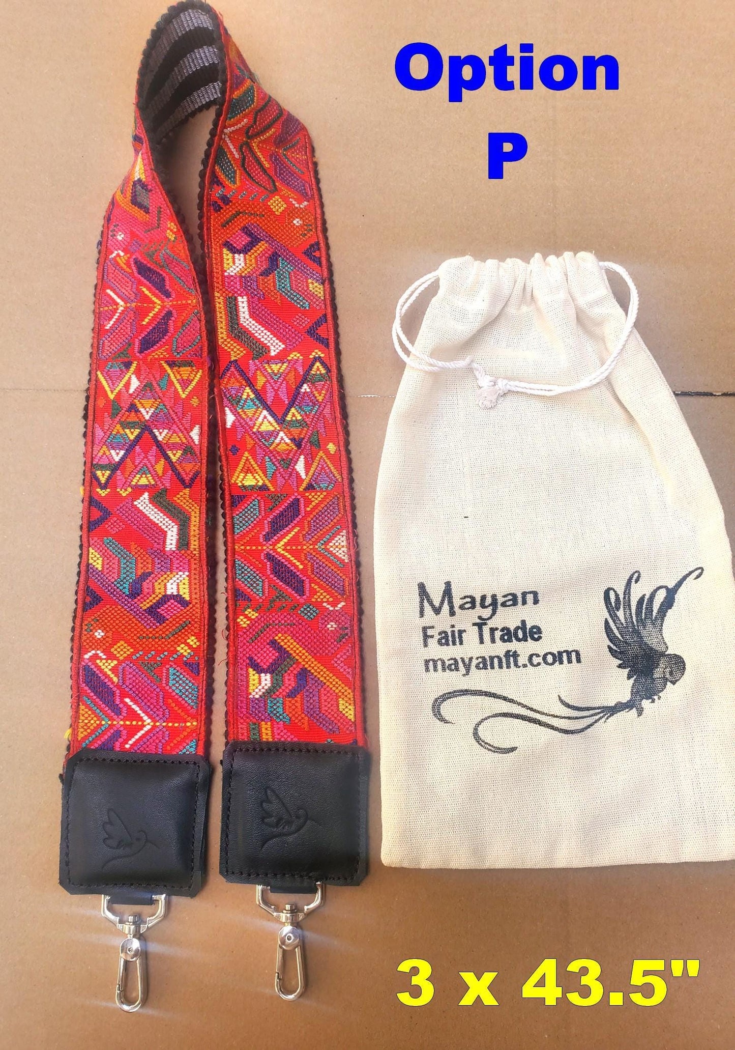 Guatemalan Handmade EMBROIDERED Leather CAMERA / BAG strap