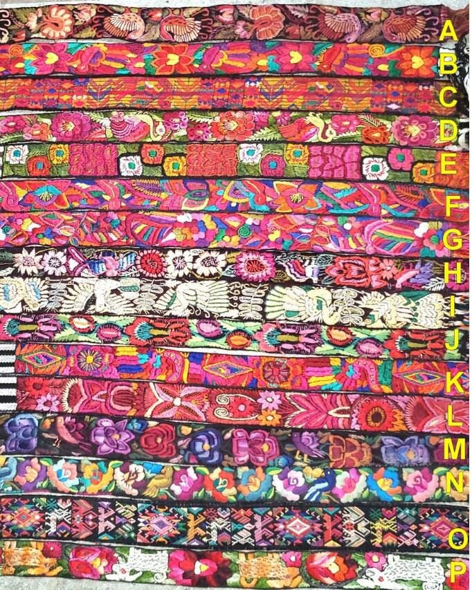 Guatemalan Handmade Adjustable Leather Embroidered Floral CAMERA STRAP