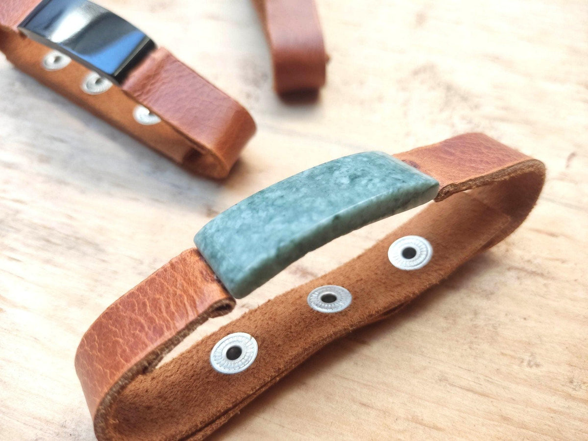 Fashionable UNISEX Adjustable Leather JADE Bracelet