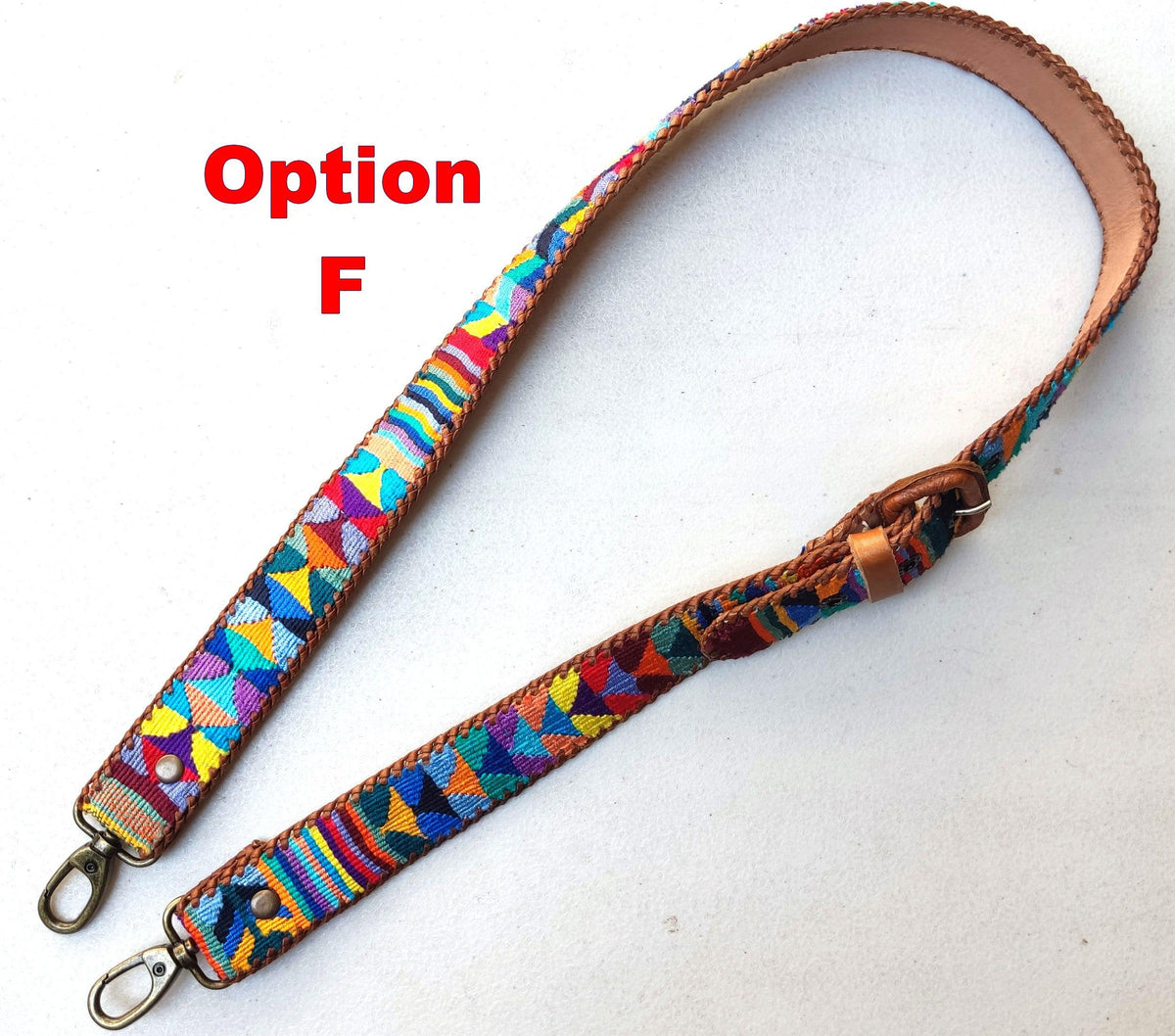 Guatemalan handmade braided authentic leather weaved silk camera/bag strap