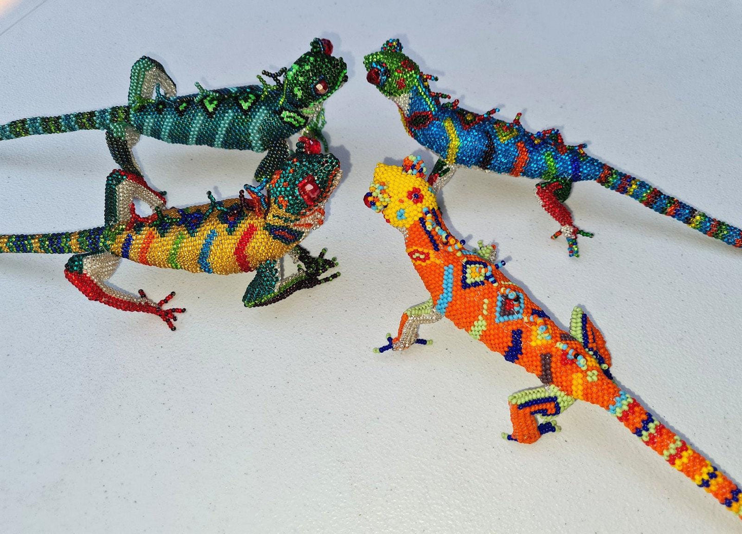 Czech Glass Hand Beaded Iguana Lizard Alligator Turtle Frog Ornament