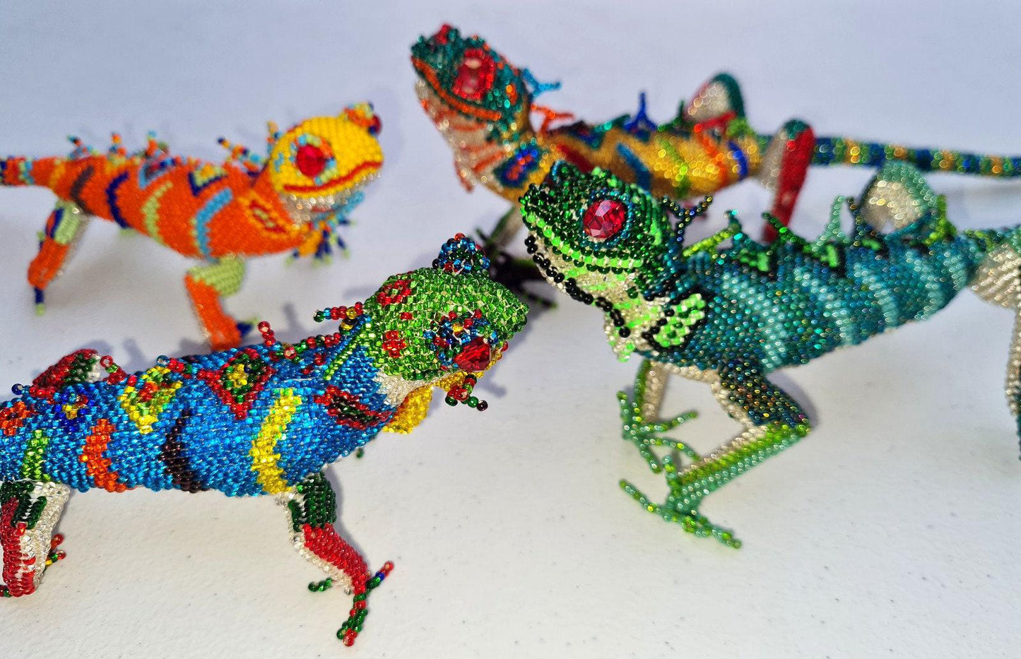 Czech Glass Hand Beaded Iguana Lizard Alligator Turtle Frog Ornament