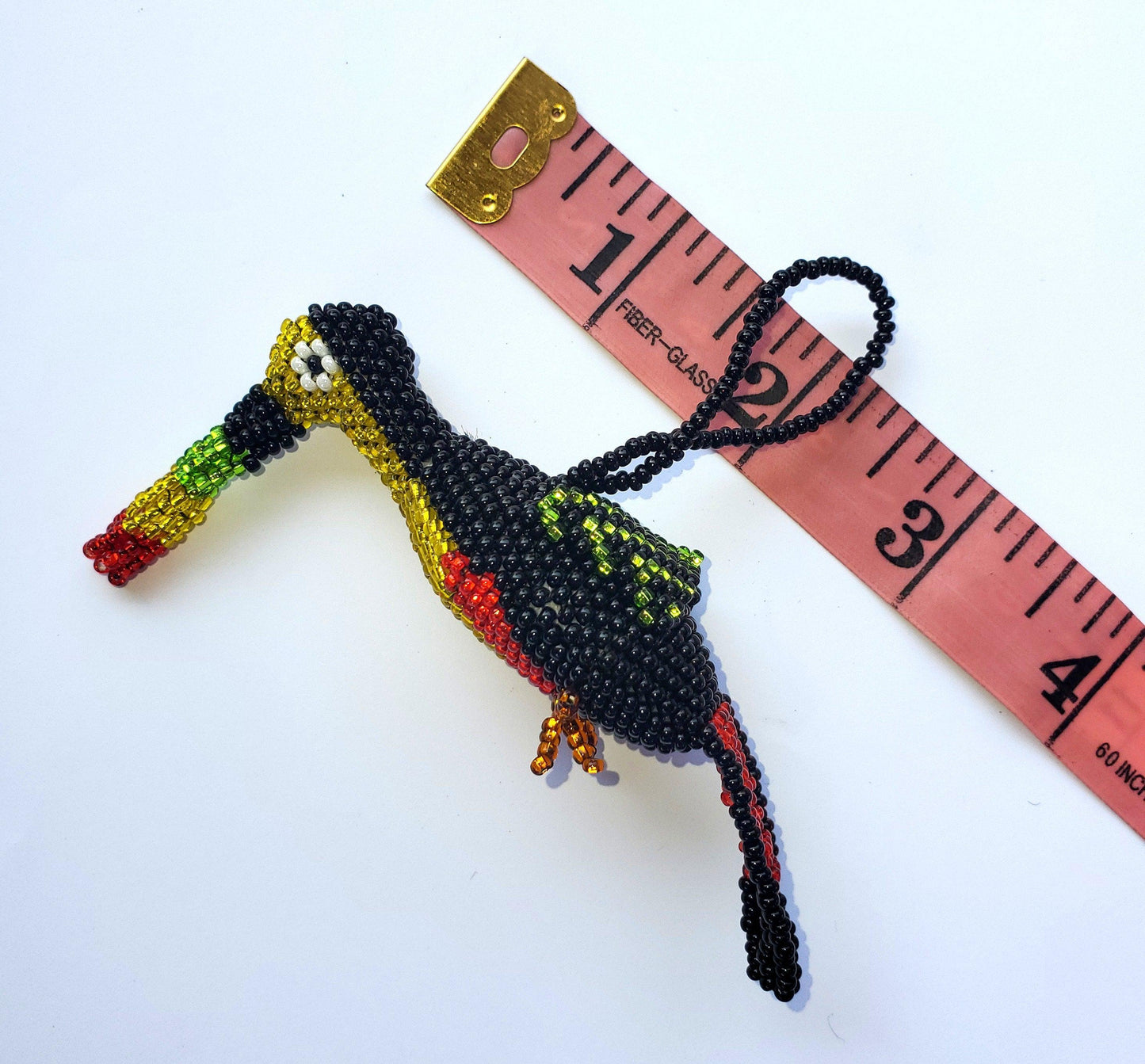 BEADED TOUCAN Hanging ORNAMENT Gift For Bird Lovers - Czech Glass Seed Beads And Nylon Thread