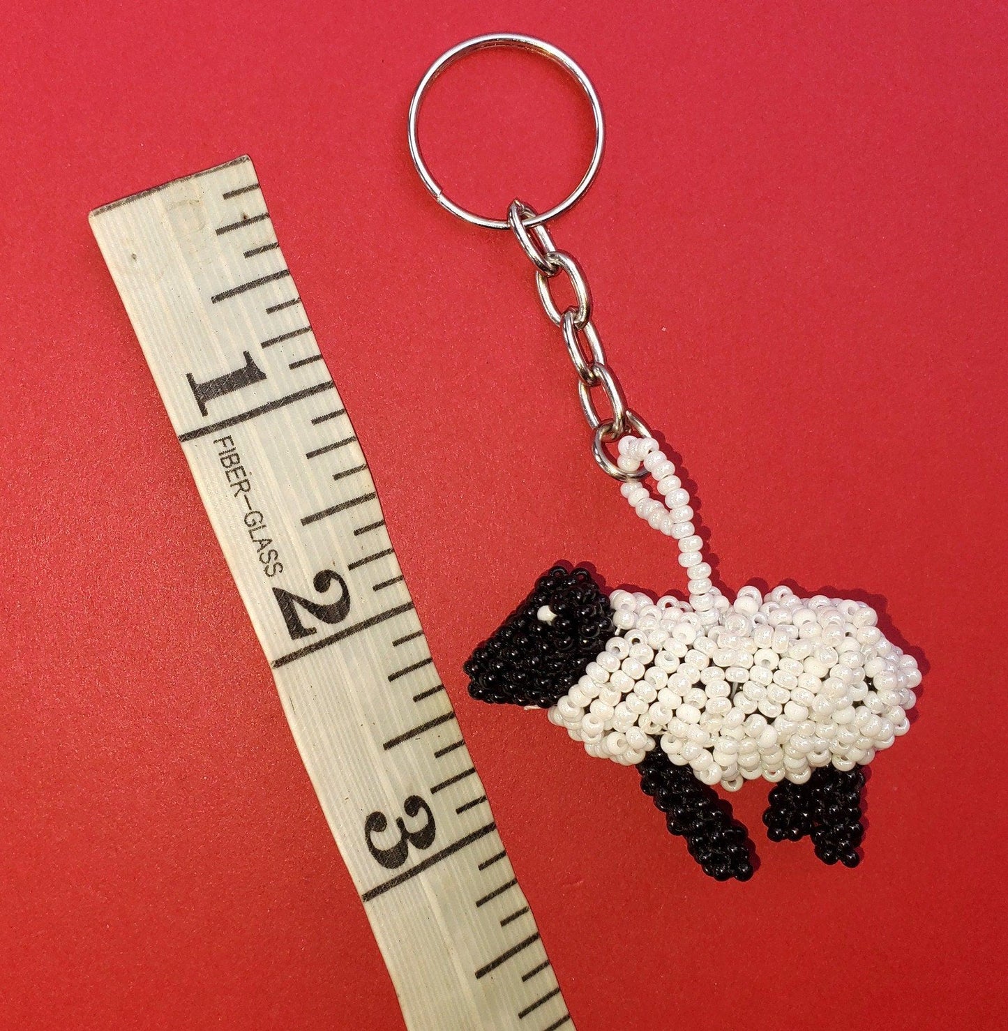 BEADED SHEEP Hanging ORNAMENT Gift For Animal Lovers - Czech Glass Seed Beads And Nylon Thread