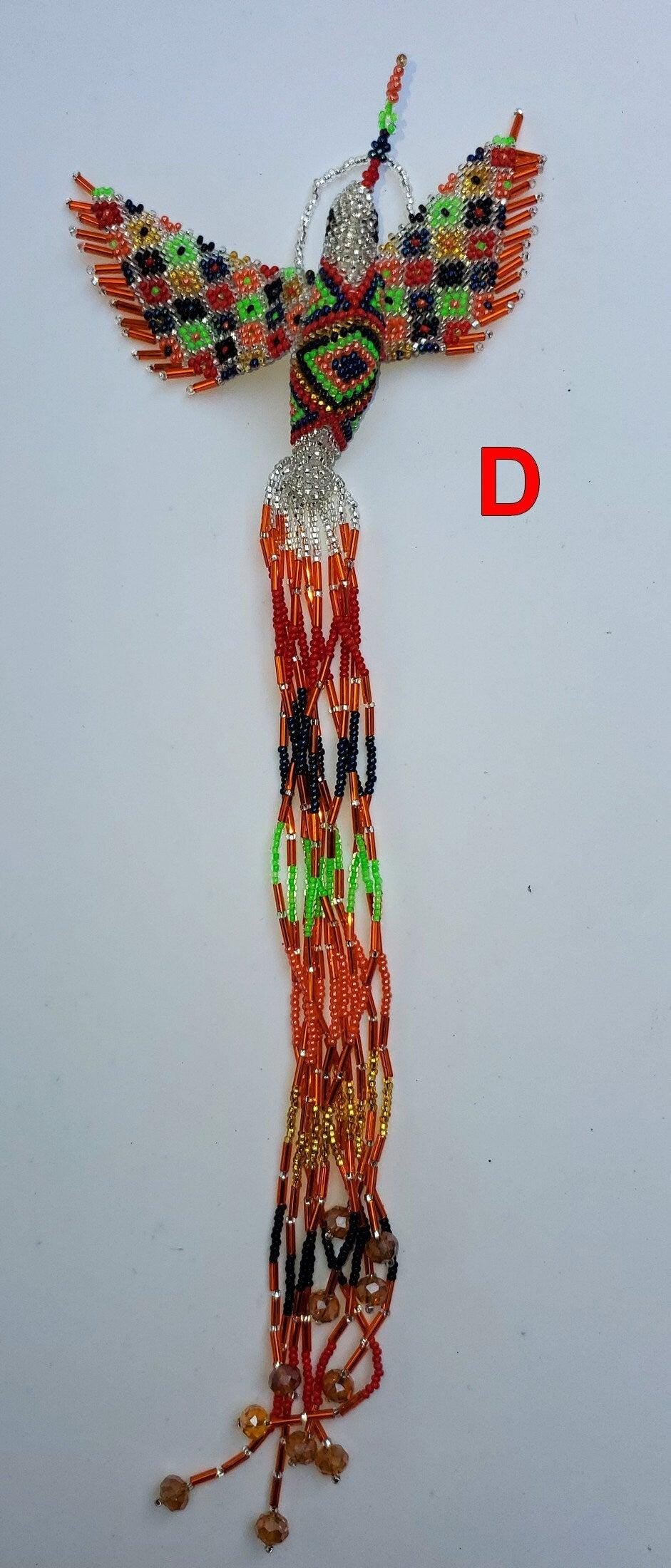BEADED HUMMINGBIRD Hanging ORNAMENT Gift For Bird Lovers - Czech Glass Seed Beads And Nylon Thread