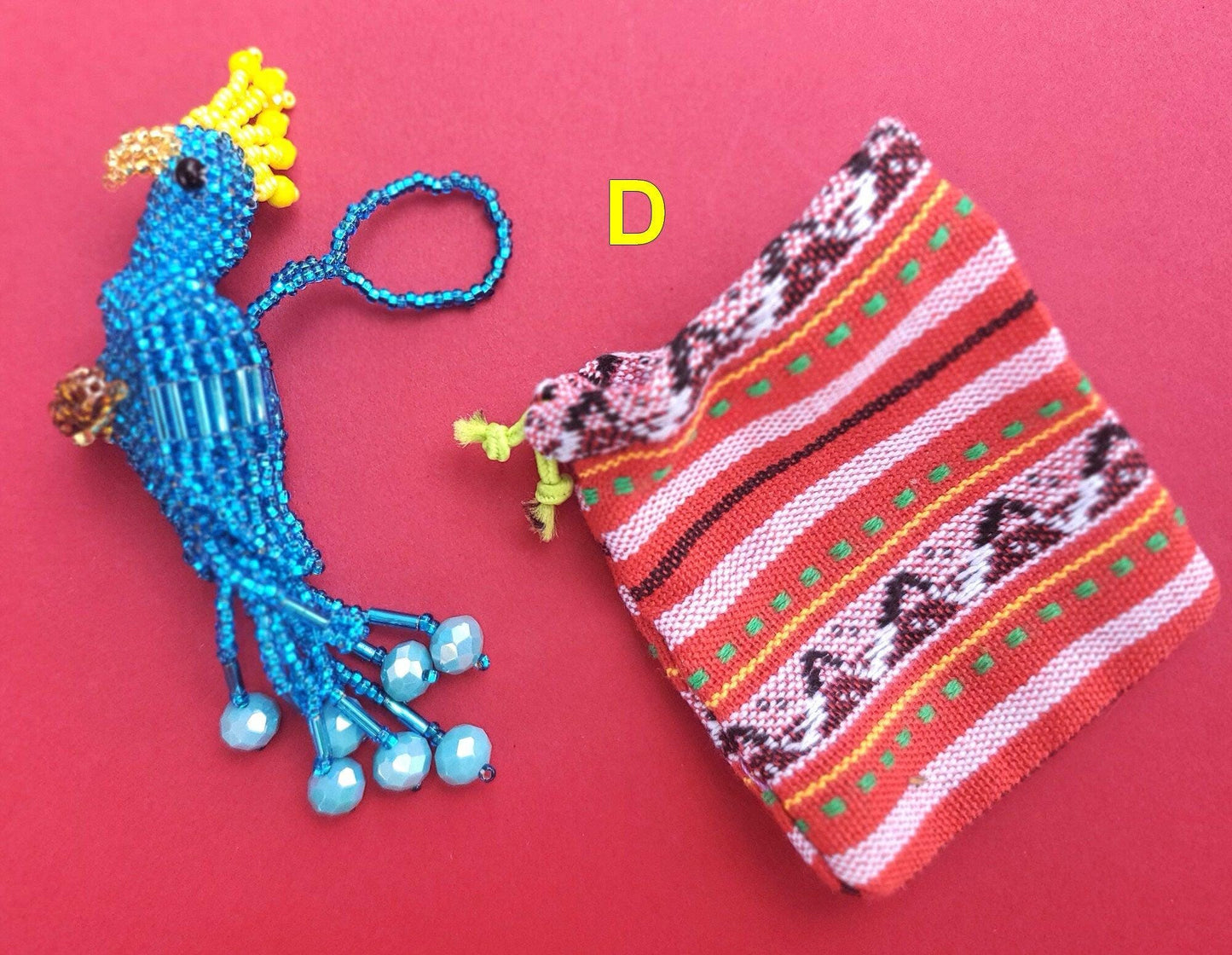 BEADED COCKATOO Hanging ORNAMENT Gift For Bird Lovers - Czech Glass Seed Beads And Nylon Thread