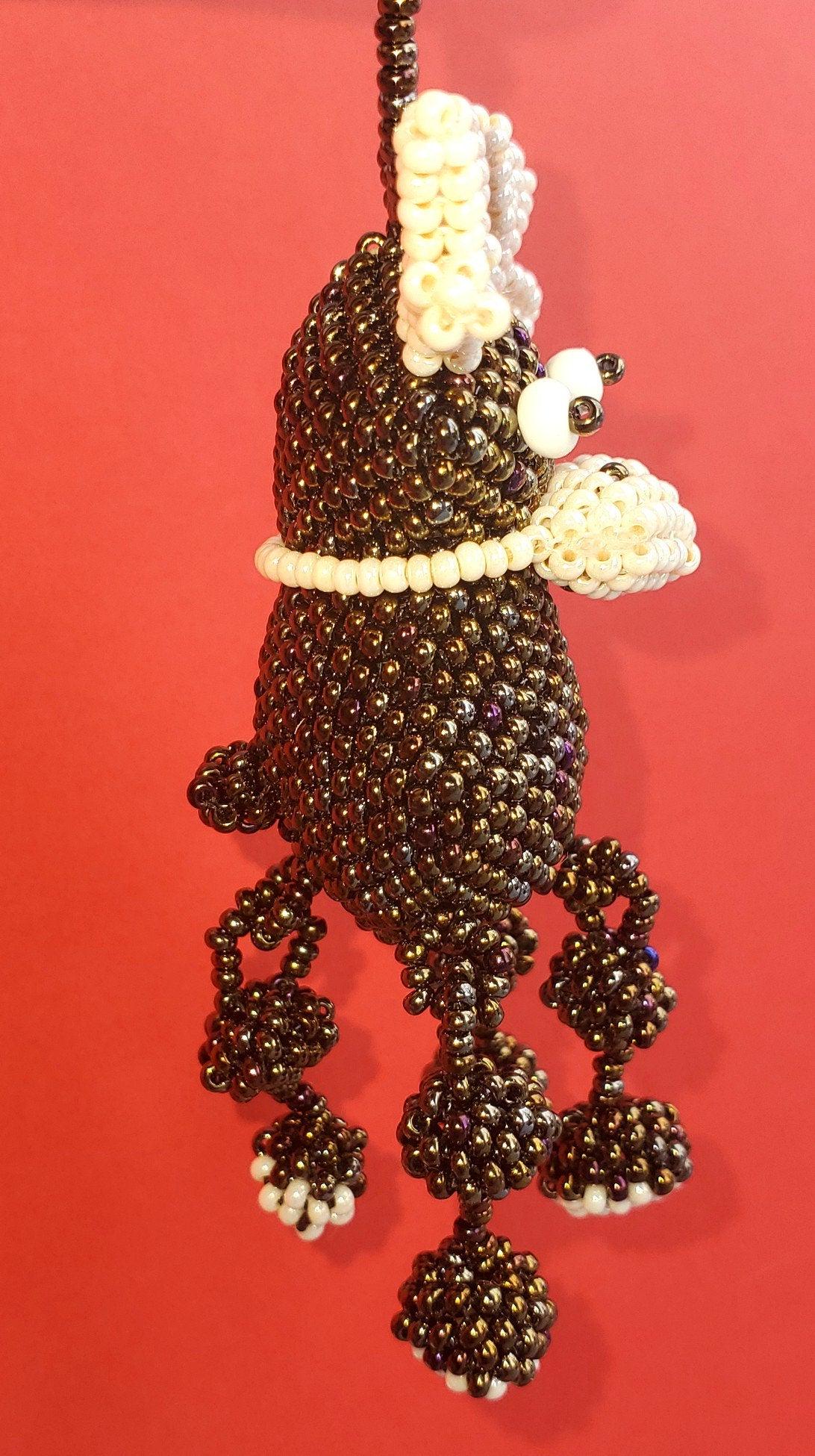 BEADED REINDEER Hanging ORNAMENT Gift For Bird Lovers - Czech Glass Seed Beads And Nylon Thread