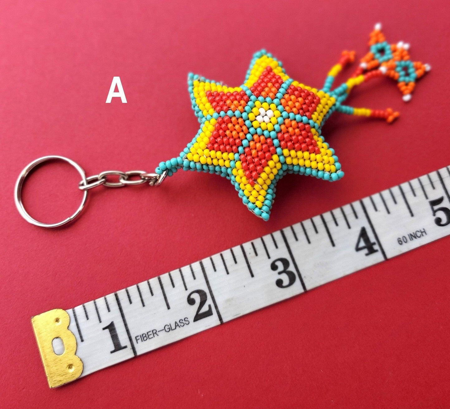 BEADED STAR Hanging ORNAMENT Gift For beaded Lovers - Czech Glass Seed Beads And Nylon Thread