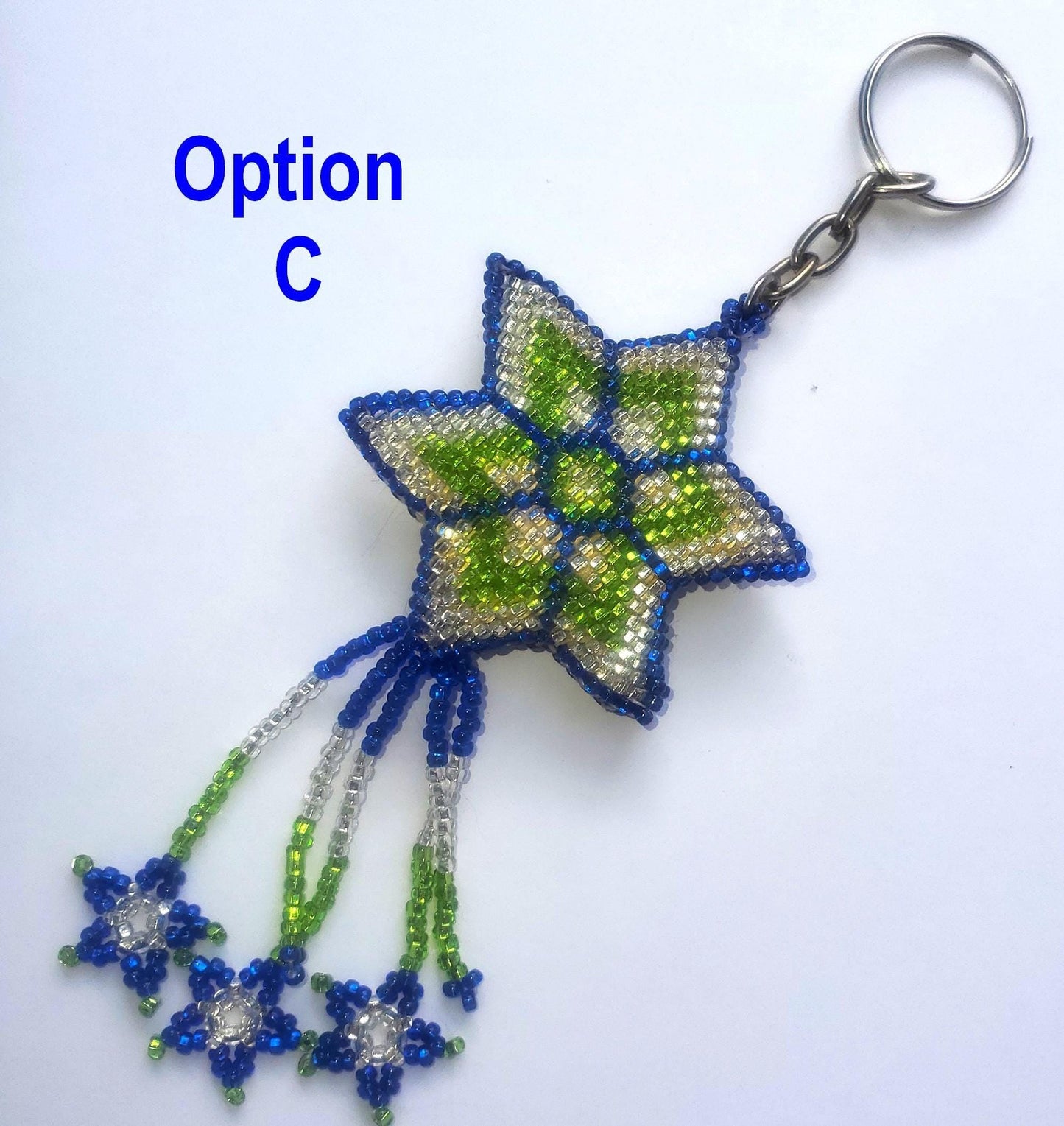 BEADED STAR Hanging ORNAMENT Gift For beaded Lovers - Czech Glass Seed Beads And Nylon Thread
