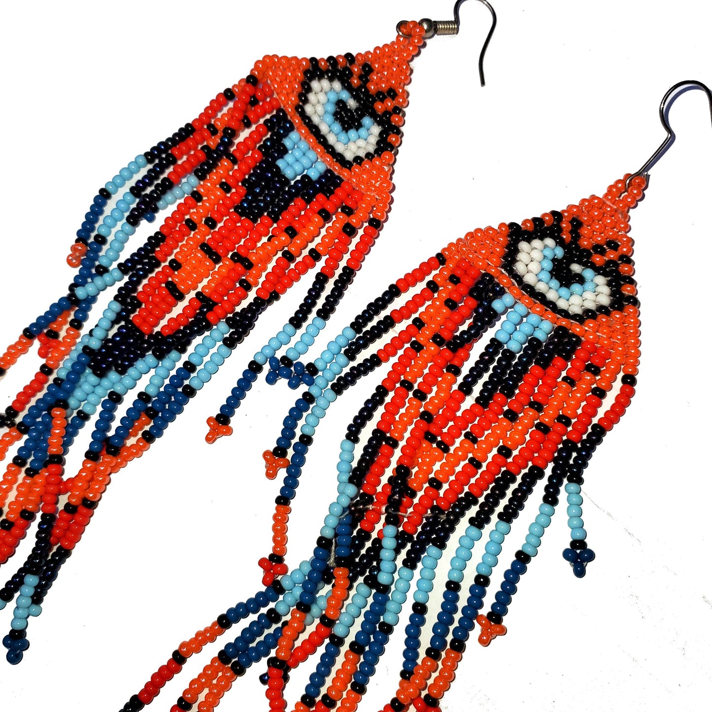 Guatemalan Handmade Colorful CONFETTI Seed BEAD EARRINGS