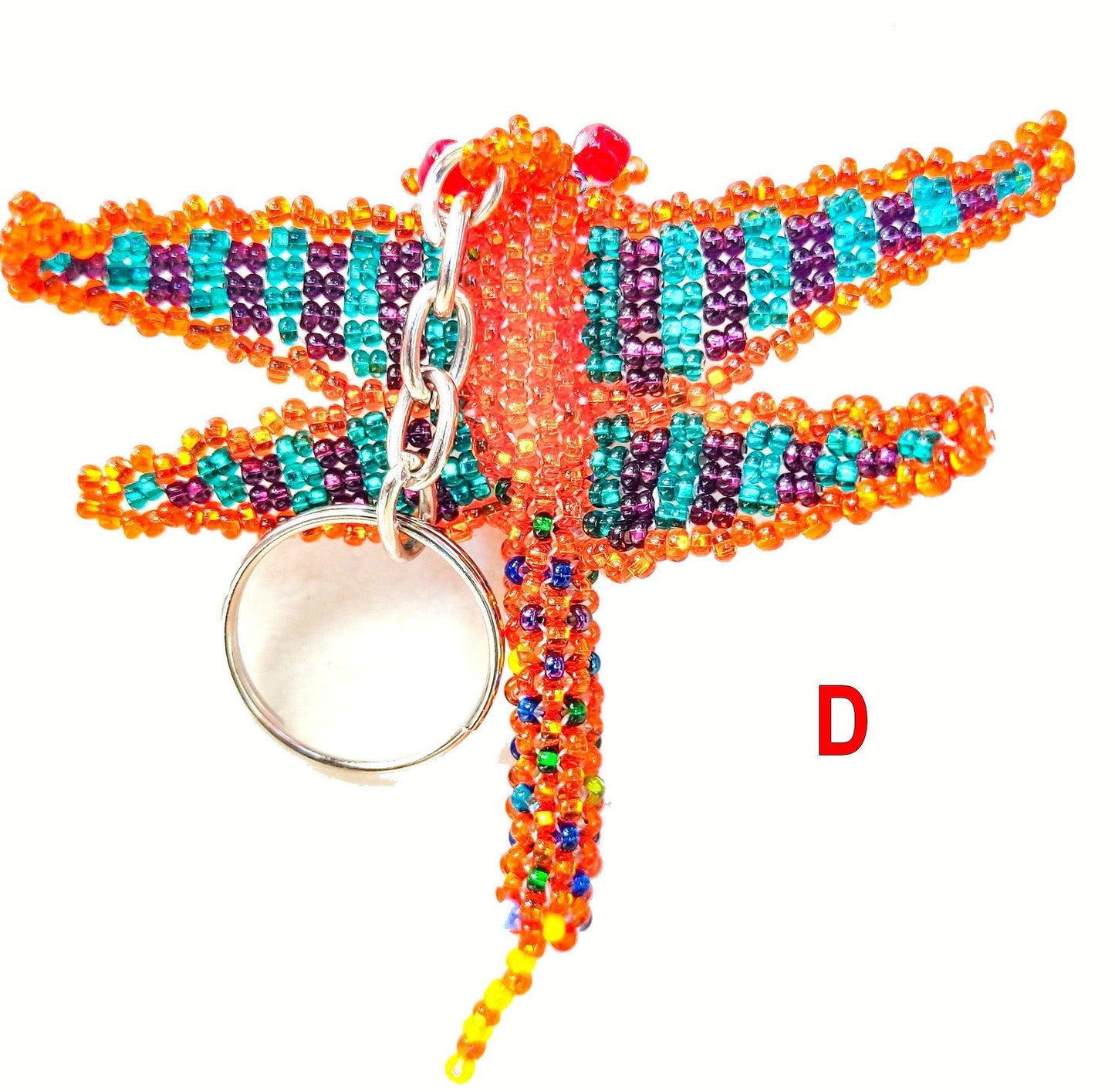 BEADED DRAGONFLY Hanging ORNAMENT Gift For Bird Lovers - Czech Glass Seed Beads And Nylon Thread