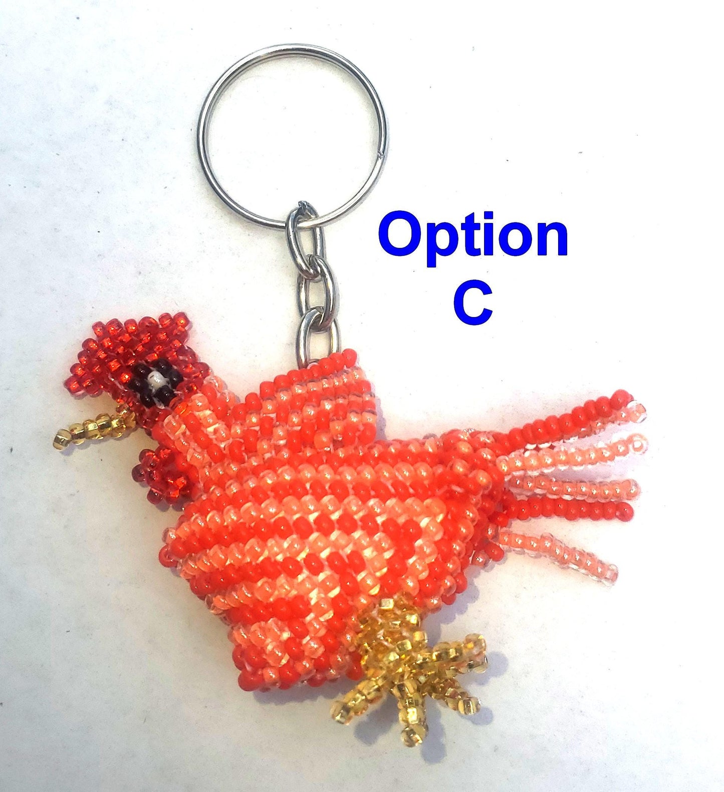 BEADED ROOSTER Hanging ORNAMENT Gift For Bird Lovers - Czech Glass Seed Beads And Nylon Thread