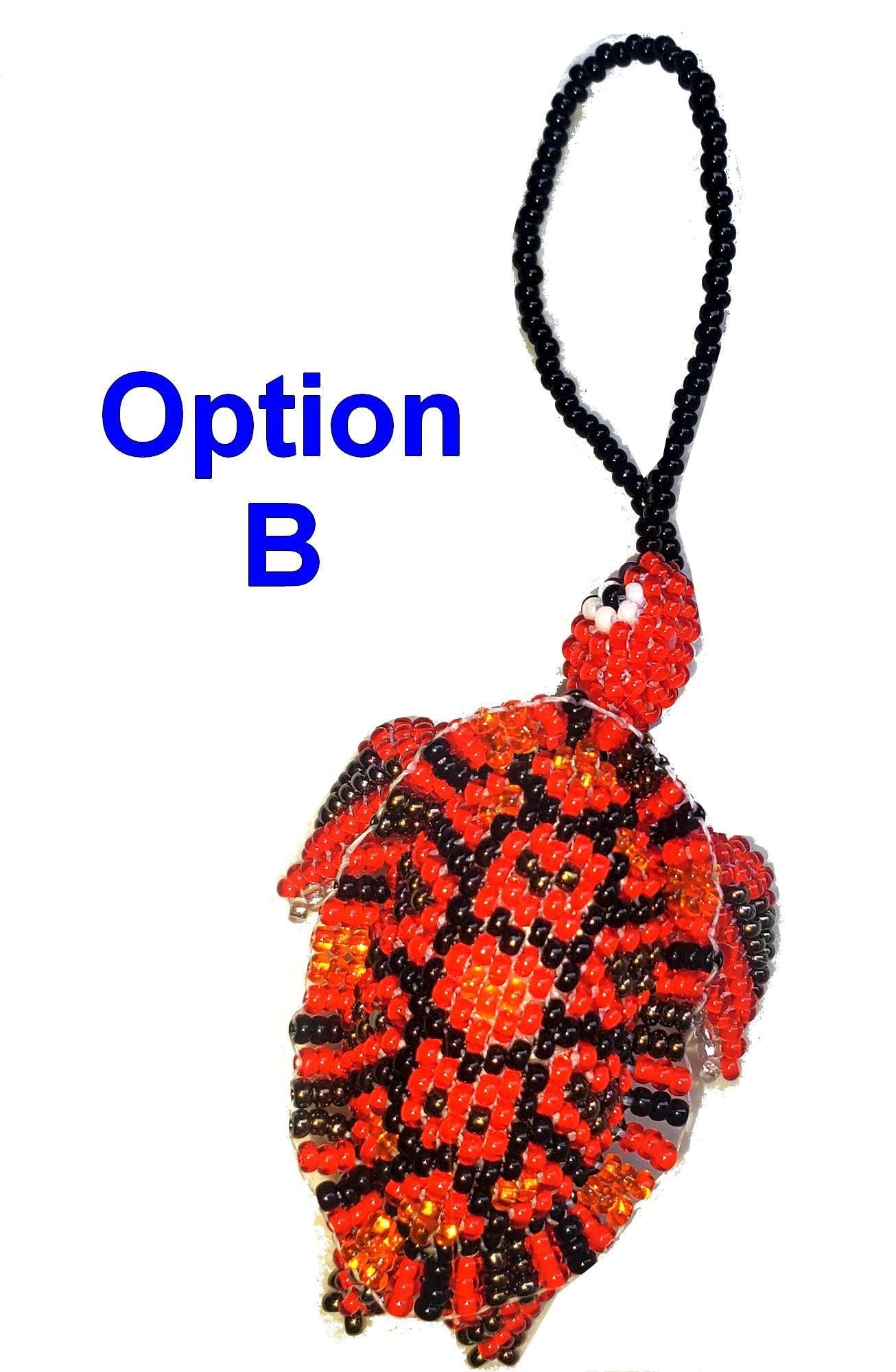 BEADED TURTLE Hanging ORNAMENT Gift For Bird Lovers - Czech Glass Seed Beads And Nylon Thread