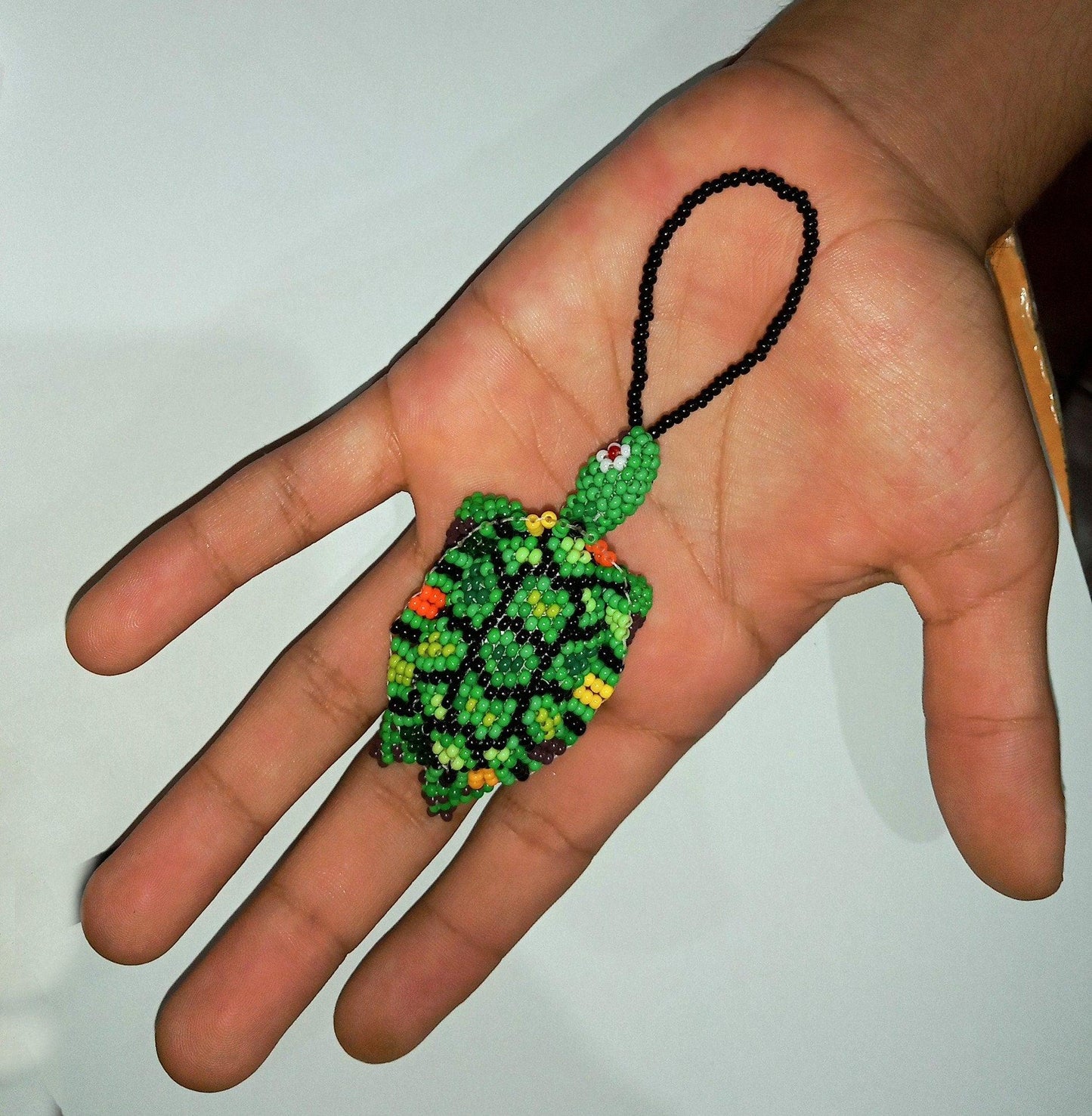 BEADED TURTLE Hanging ORNAMENT Gift For Bird Lovers - Czech Glass Seed Beads And Nylon Thread