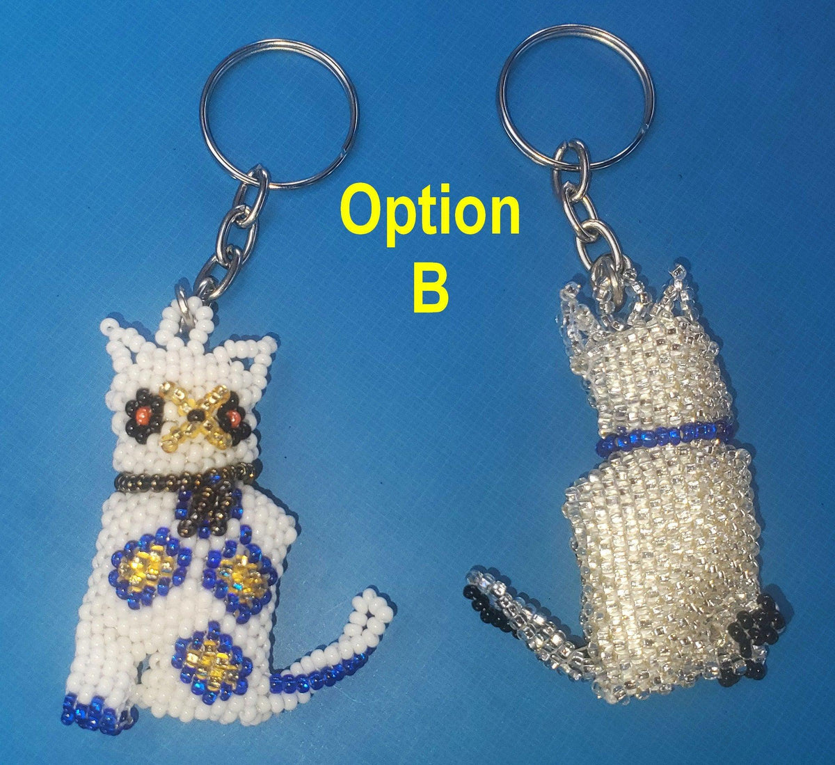 BEADED Kitty Hanging ORNAMENT Gift For Cat Lovers - Czech Glass Seed Beads And Nylon Thread