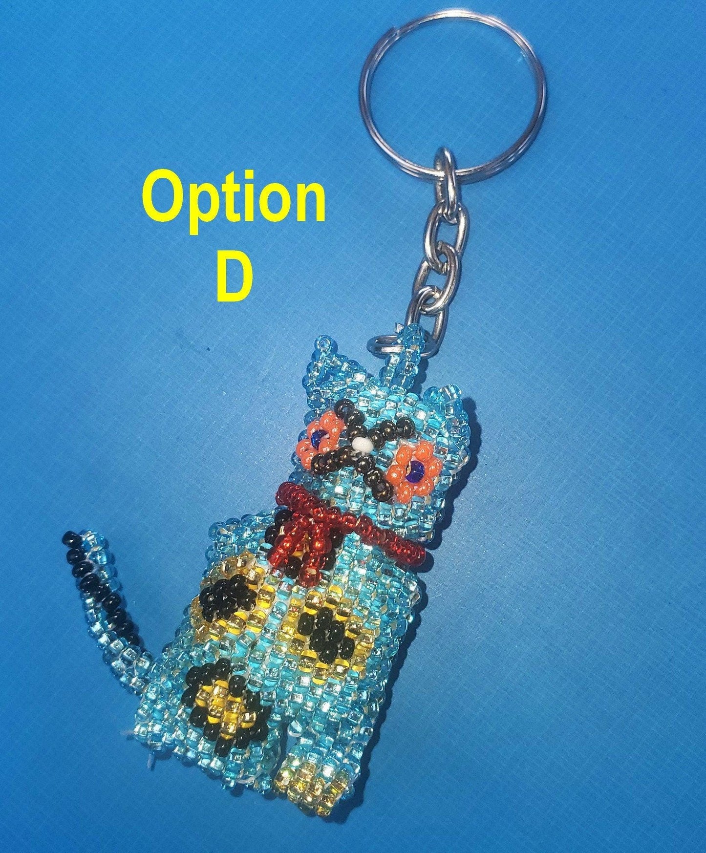 BEADED Kitty Hanging ORNAMENT Gift For Cat Lovers - Czech Glass Seed Beads And Nylon Thread