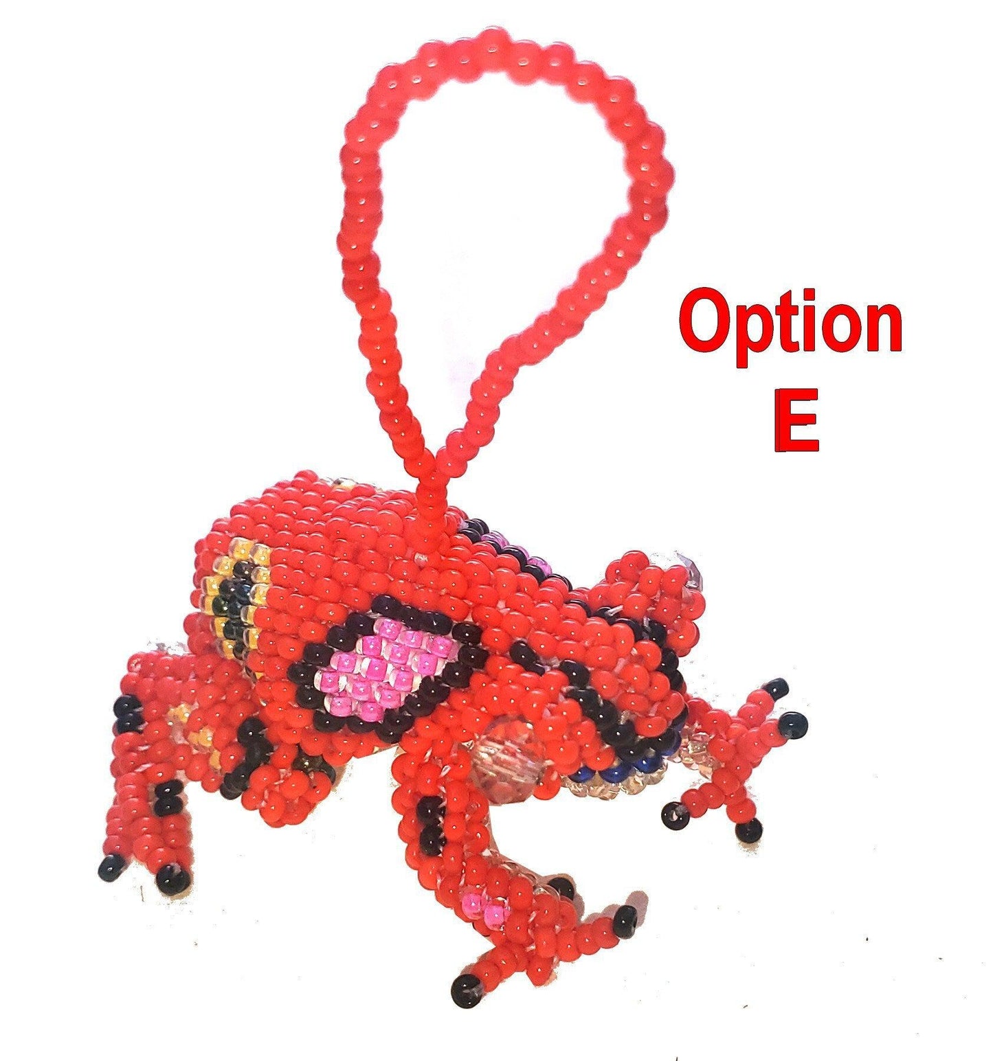 BEADED FROG Hanging ORNAMENT Key chain Gift For Animal Lovers - Czech Glass Seed Beads And Nylon Thread