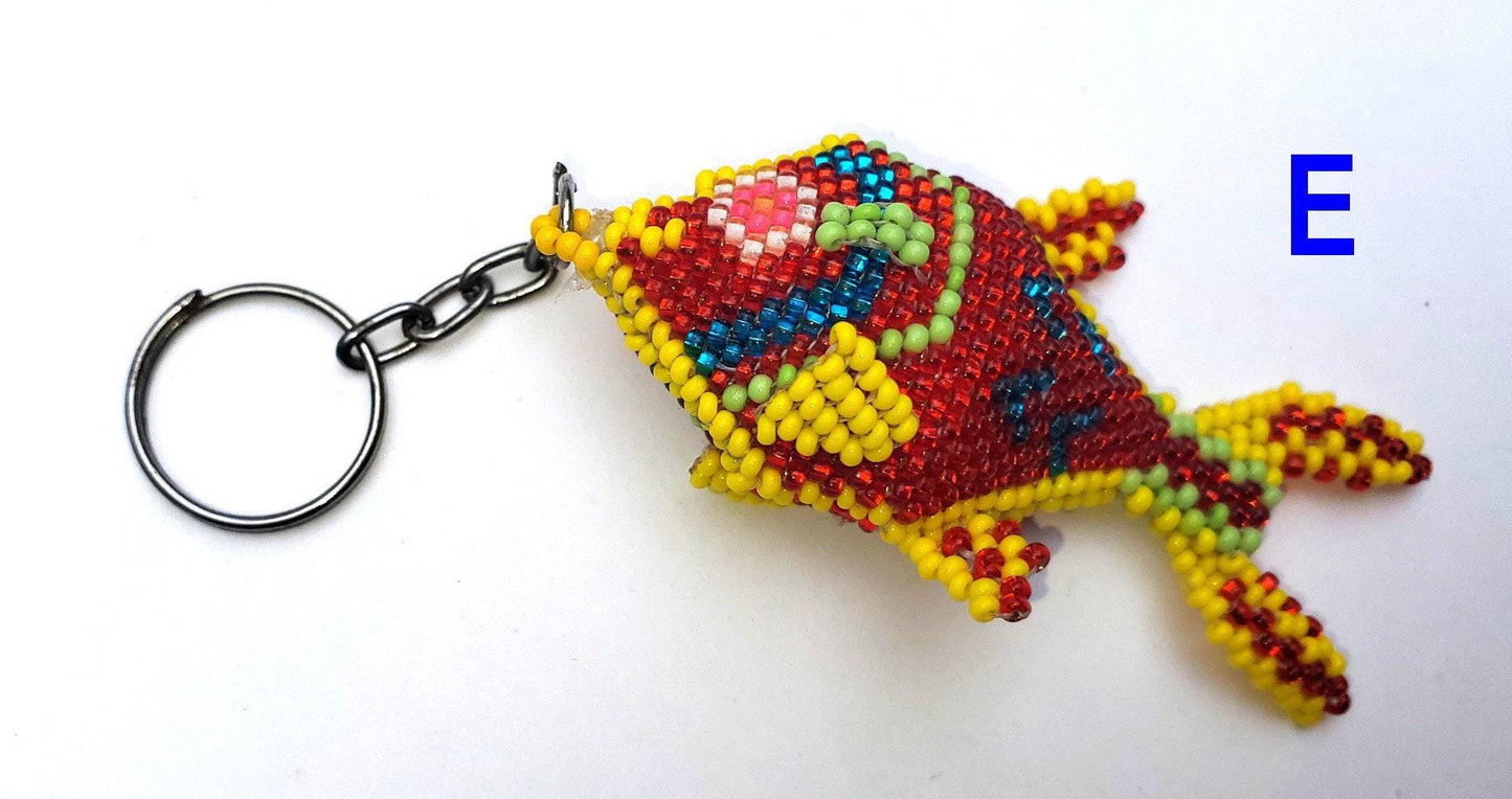 BEADED FISH Hanging ORNAMENT Gift For Animal Lovers - Czech Glass Seed Beads And Nylon Thread