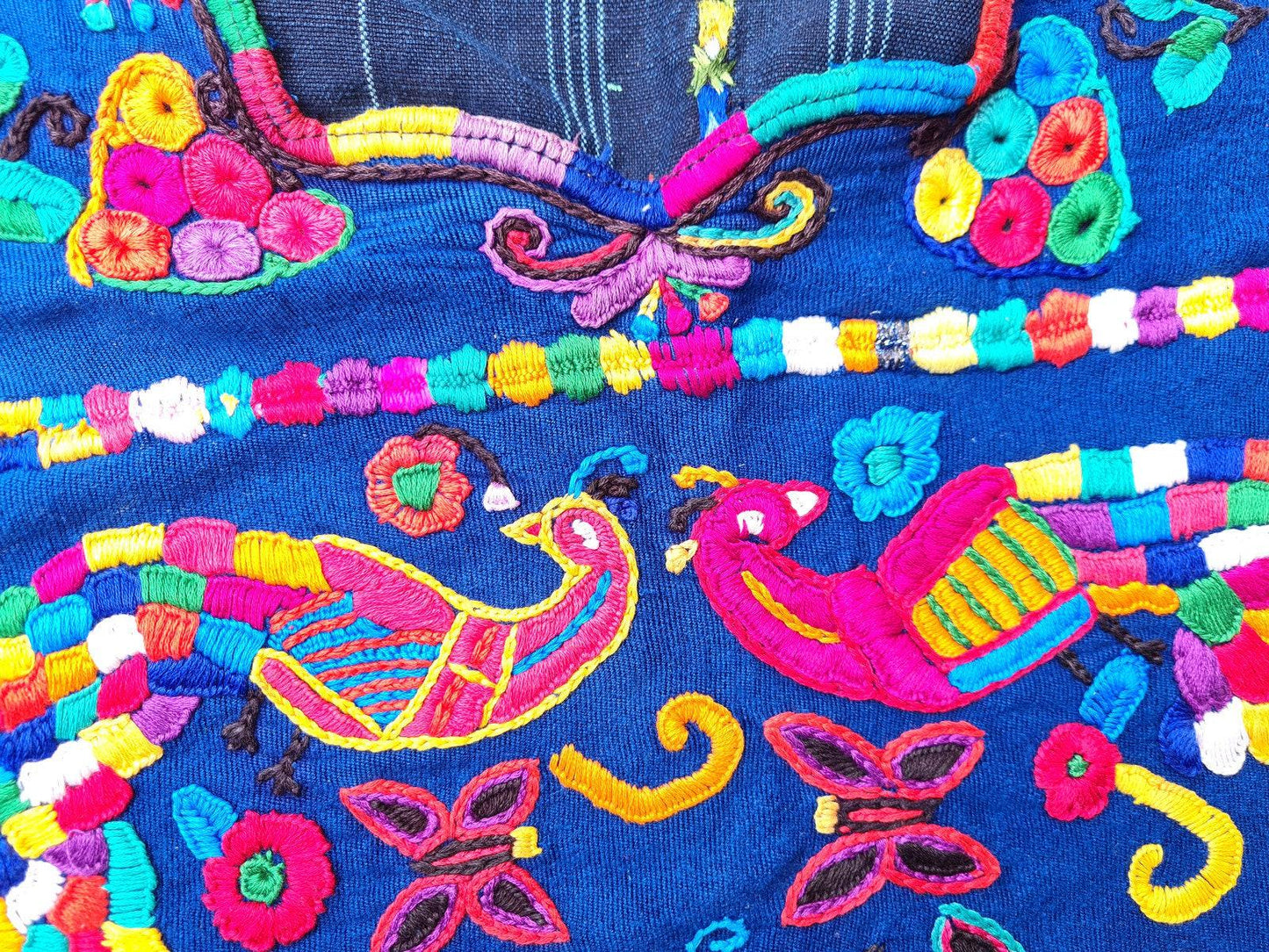 Aesthetic BIRDS EMBROIDERY Multi Color Cotton Patchwork Quilt Blue Throw BLANKET Gift For Bird Lovers - Home Accent And Beach Huipil Throw