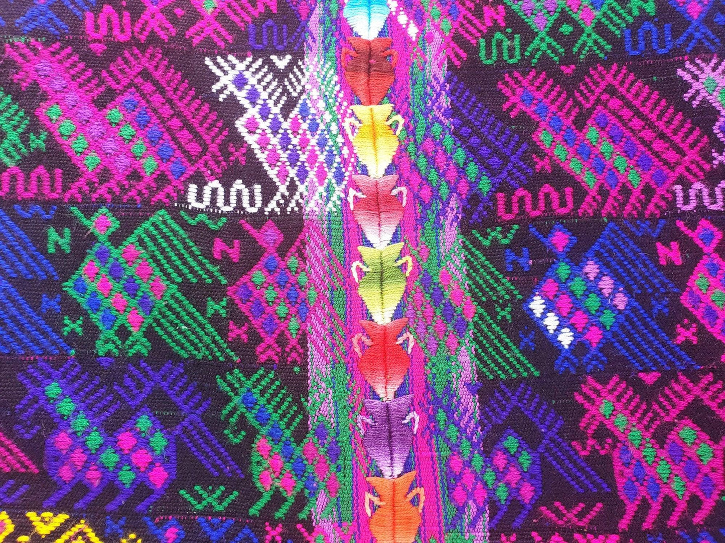 Guatemalan Purple Roosters and Horses sute - tablecloth - throw -Santo Domingo Xenacoj