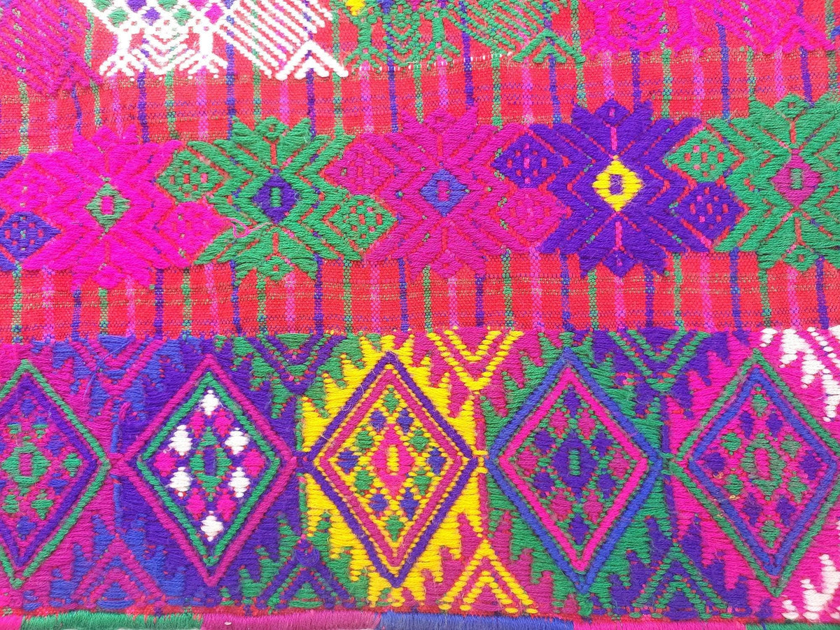 Guatemalan Red Roosters TSUTE - TABLECLOTH - throw -Santo Domingo XENACOJ